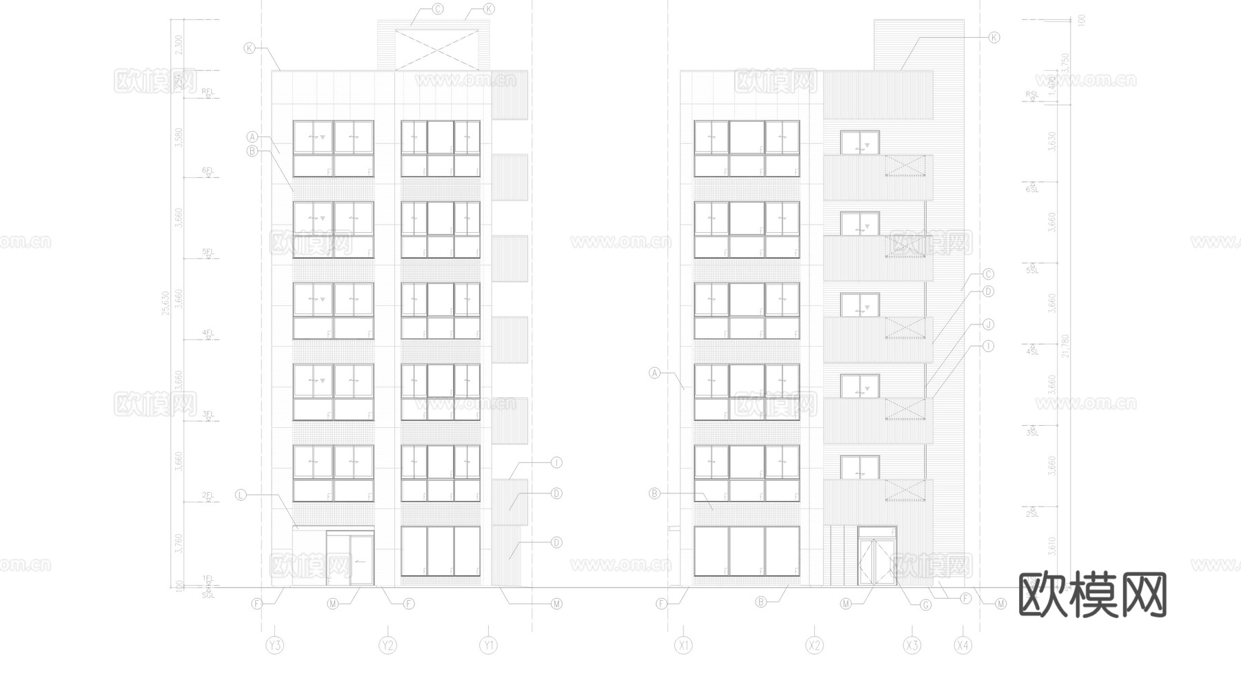 高层建筑公寓 商业建筑 高层住宅  写字楼cad施工图