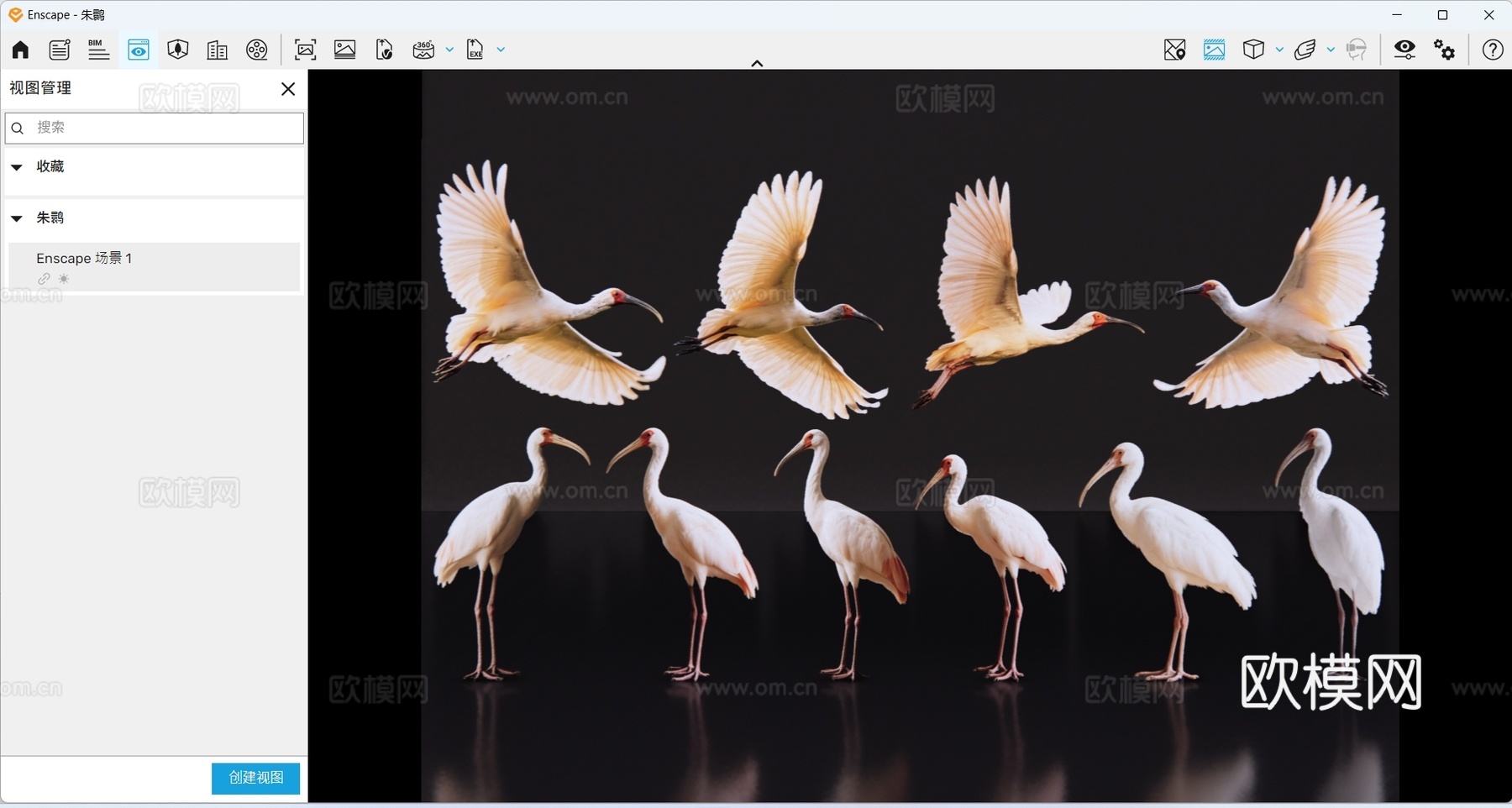 2D动物 朱鹮 动物园 野生动物 动物世界 野外动物su模型
