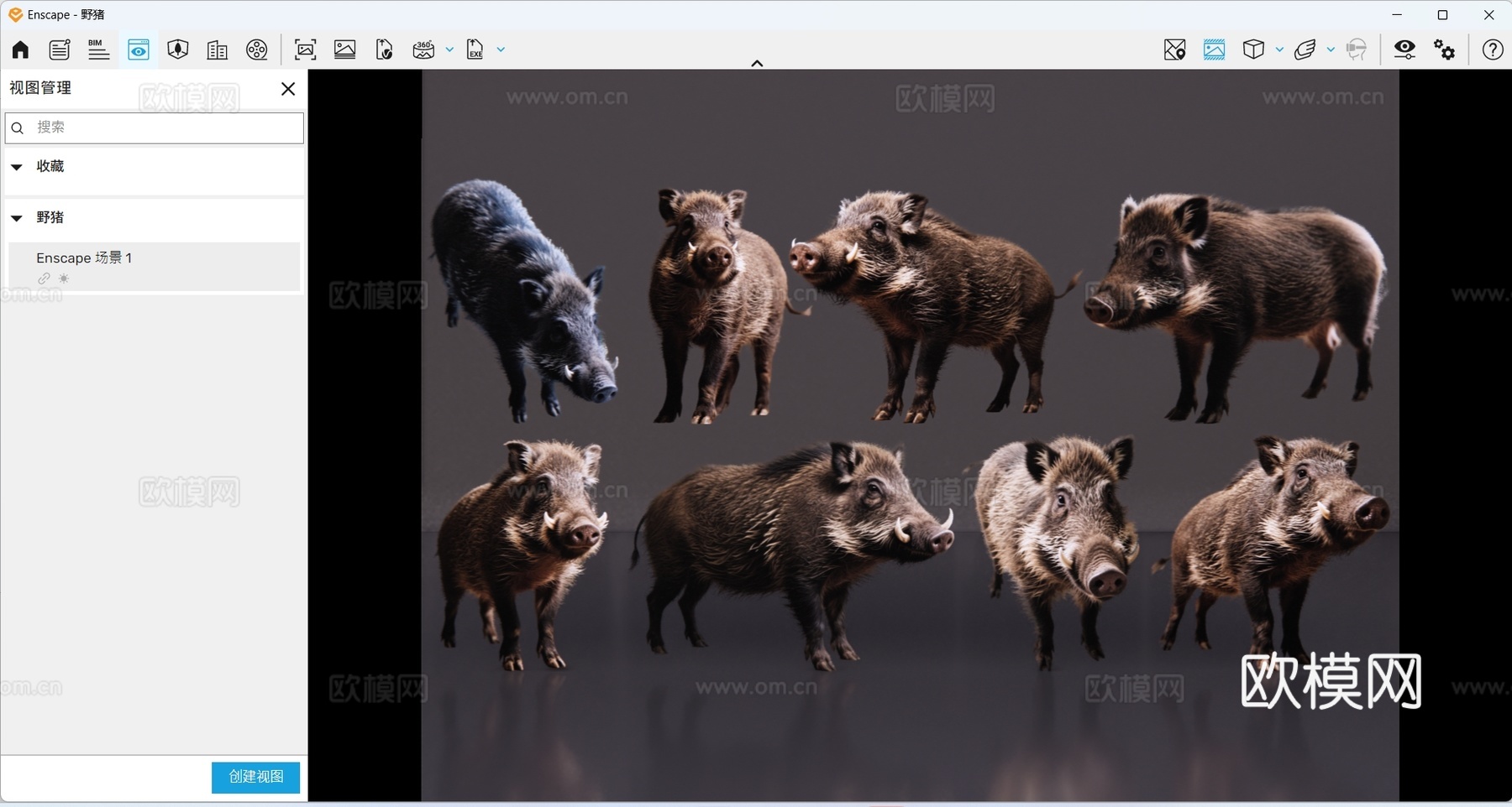 2D动物 野猪 动物园 野生动物 动物世界 野外动物su模型