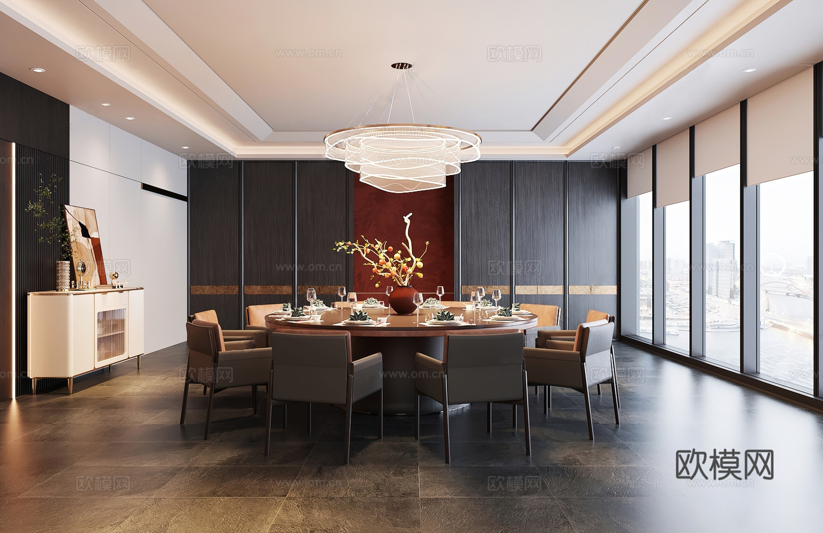 现代餐厅包厢包房 新中式包厢包房 现代禅意包厢包房 现代别墅su模型