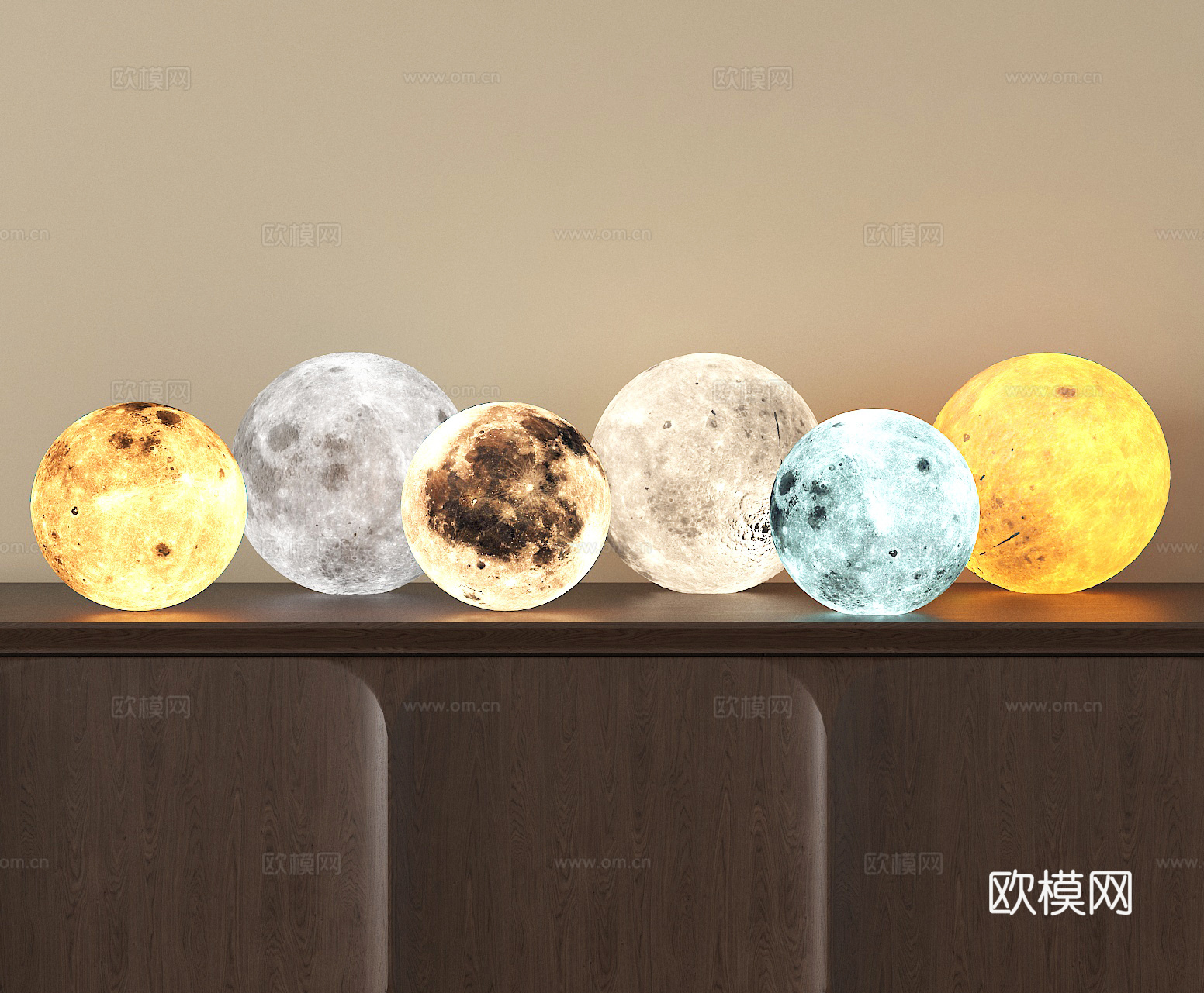 现代月球灯 装饰灯 落地灯3d模型下载