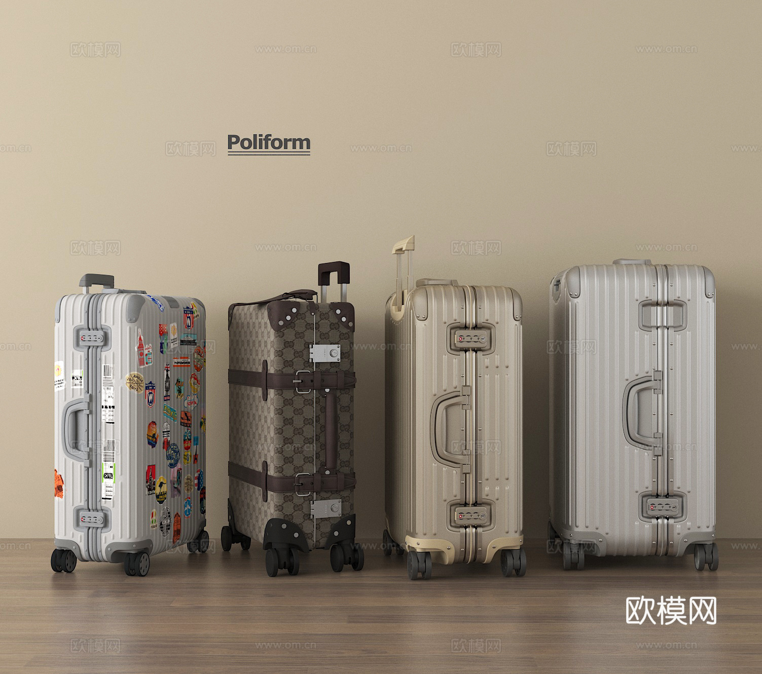 现代行李箱3d模型下载