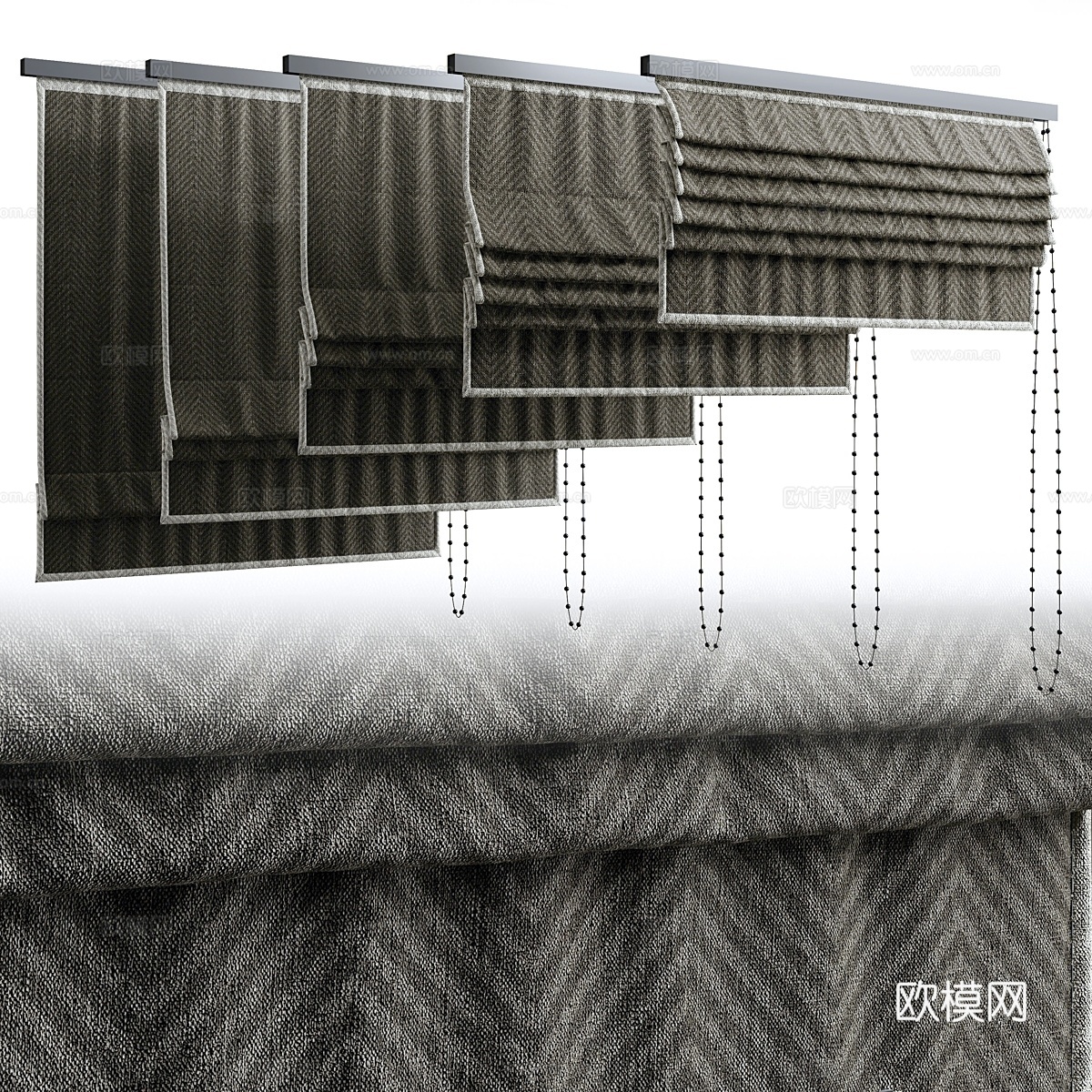 罗马帘 043d模型