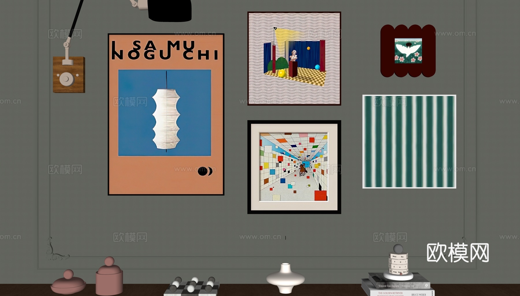 多巴胺组合装饰画su模型