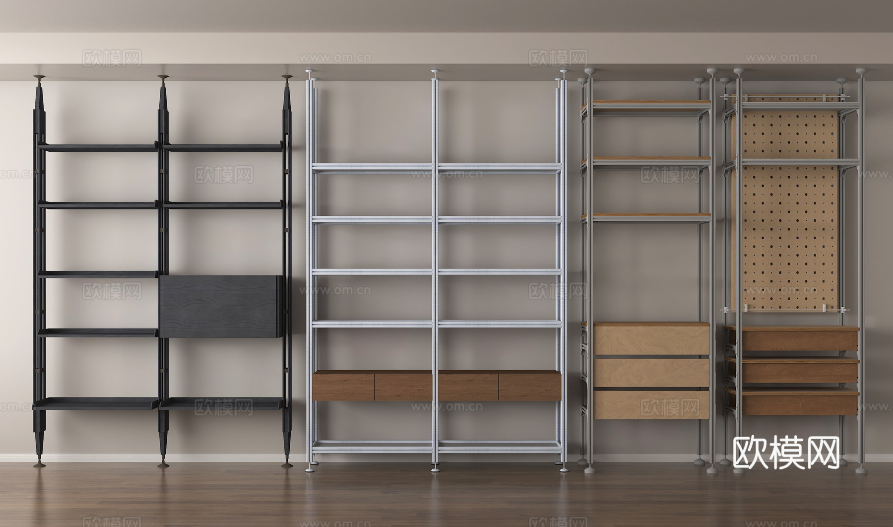 铝型材置物架 铝型材货架 铝型材工具柜3d模型下载