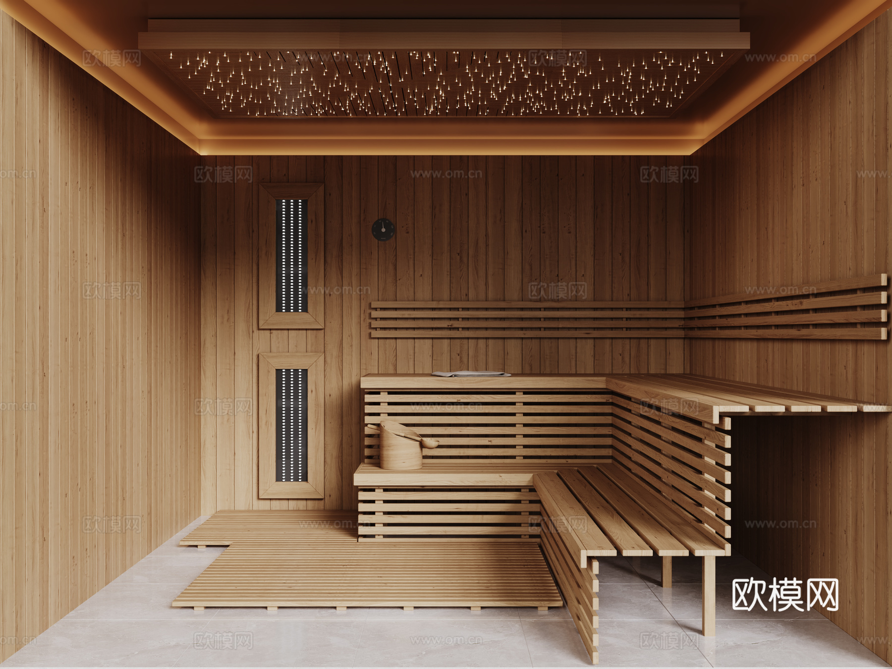 现代桑拿房 汗蒸房su模型