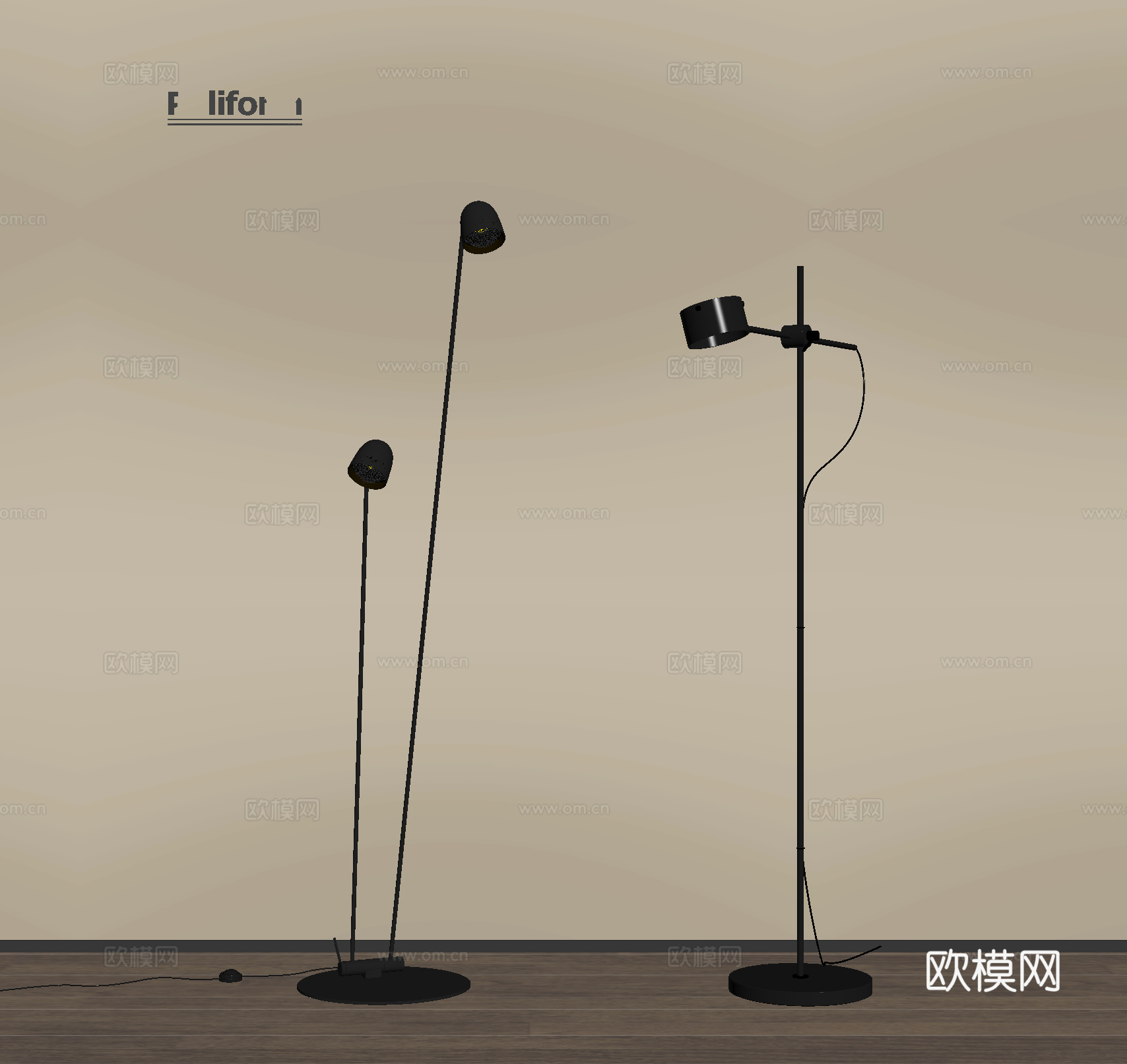 中古落地灯 装饰灯 艺术灯su模型