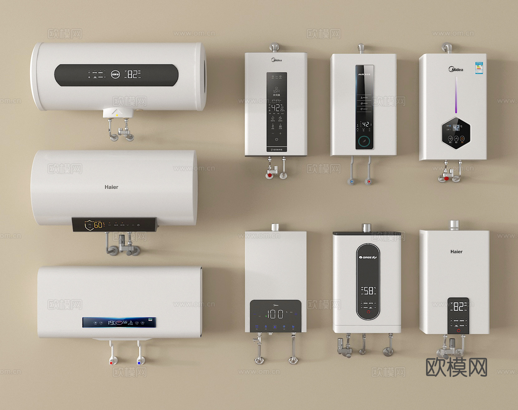 现代热水器3d模型下载