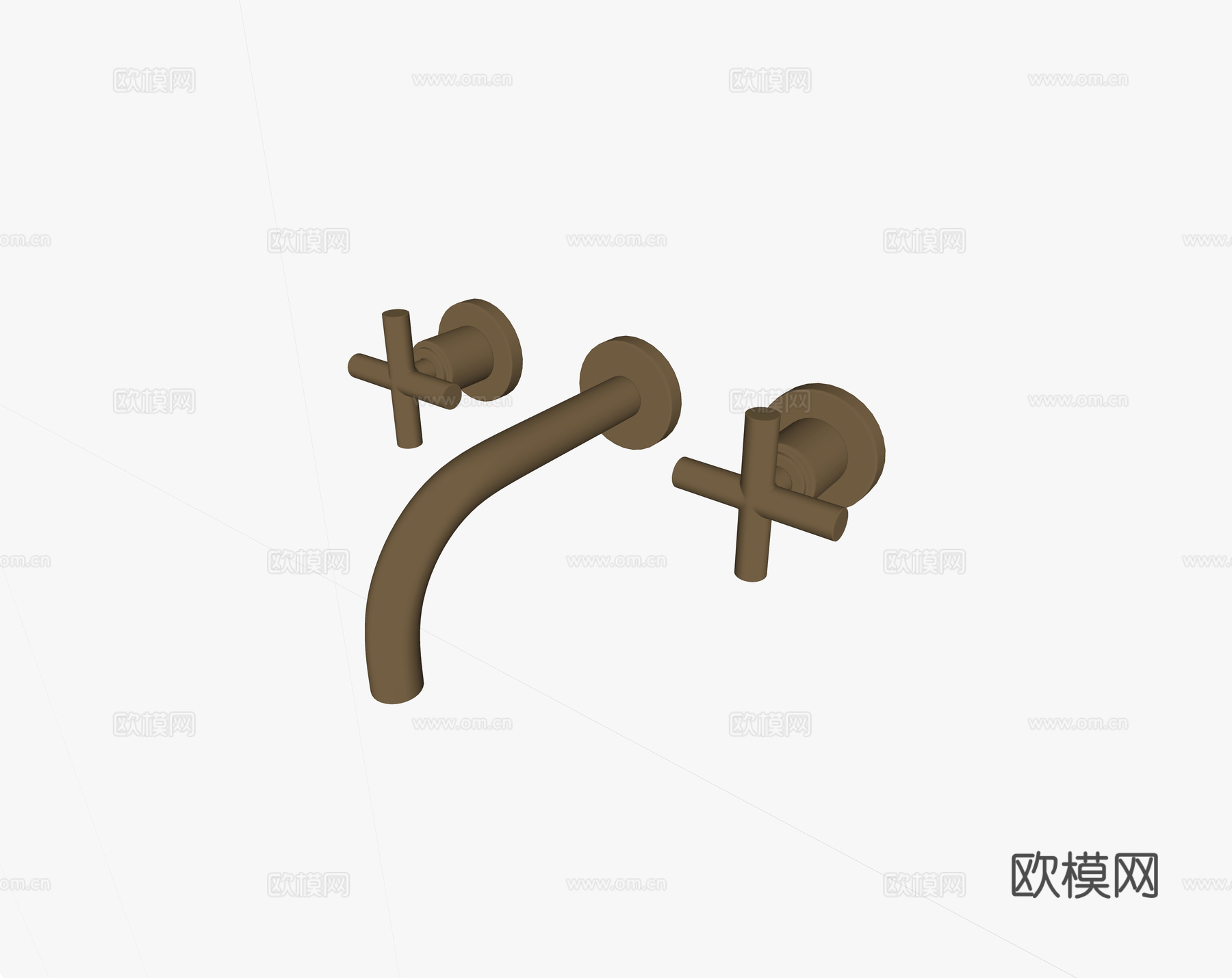 现代水龙头 不锈钢水龙头 金色水龙头 玫瑰金水龙头su模型