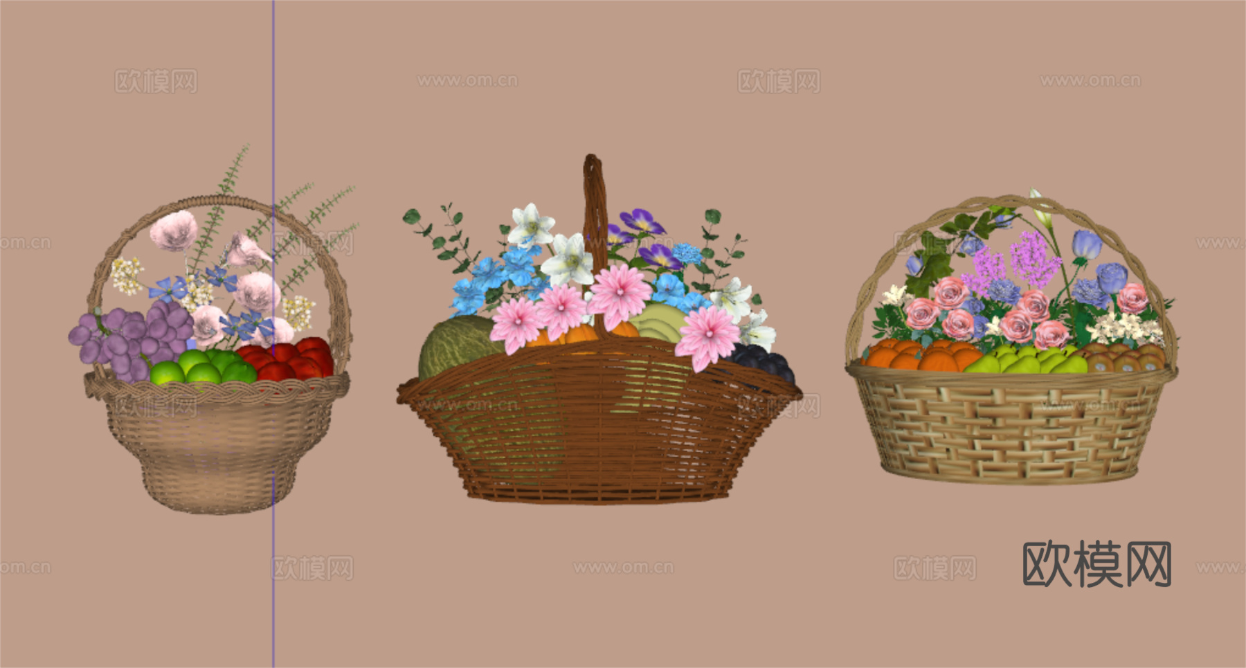 水果花篮su模型