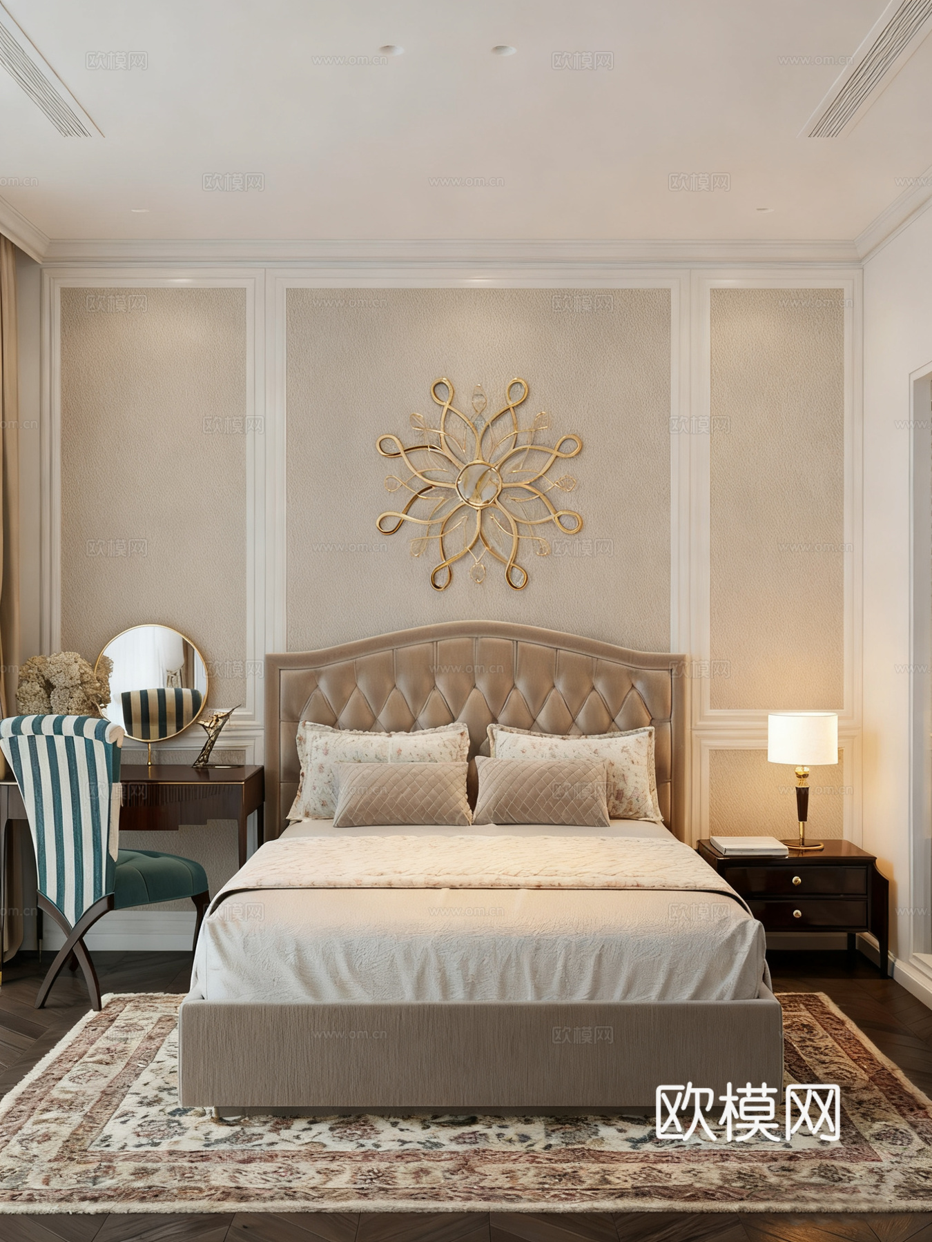 ​​现代轻奢卧室 主卧su模型