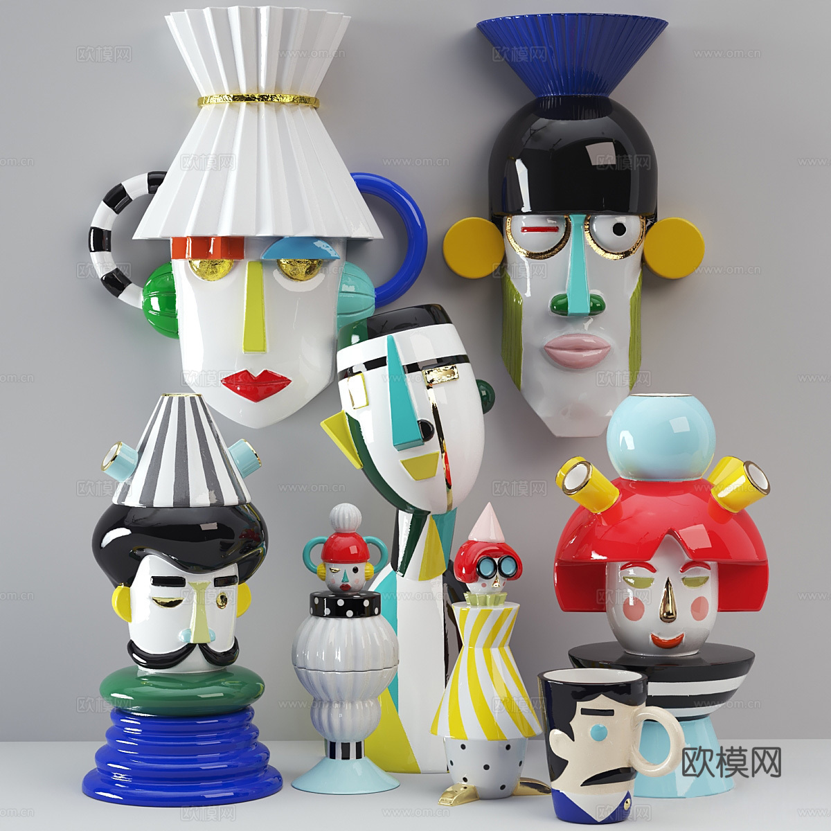 人脸花瓶3d模型下载