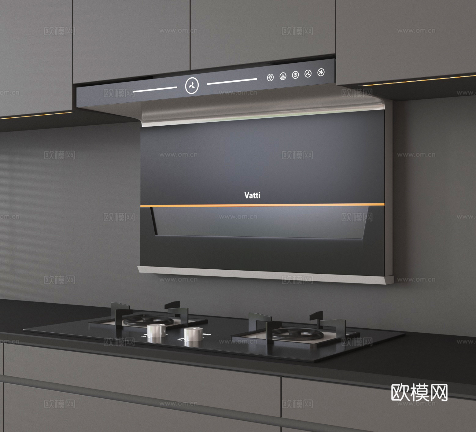 现代吸油烟机su模型