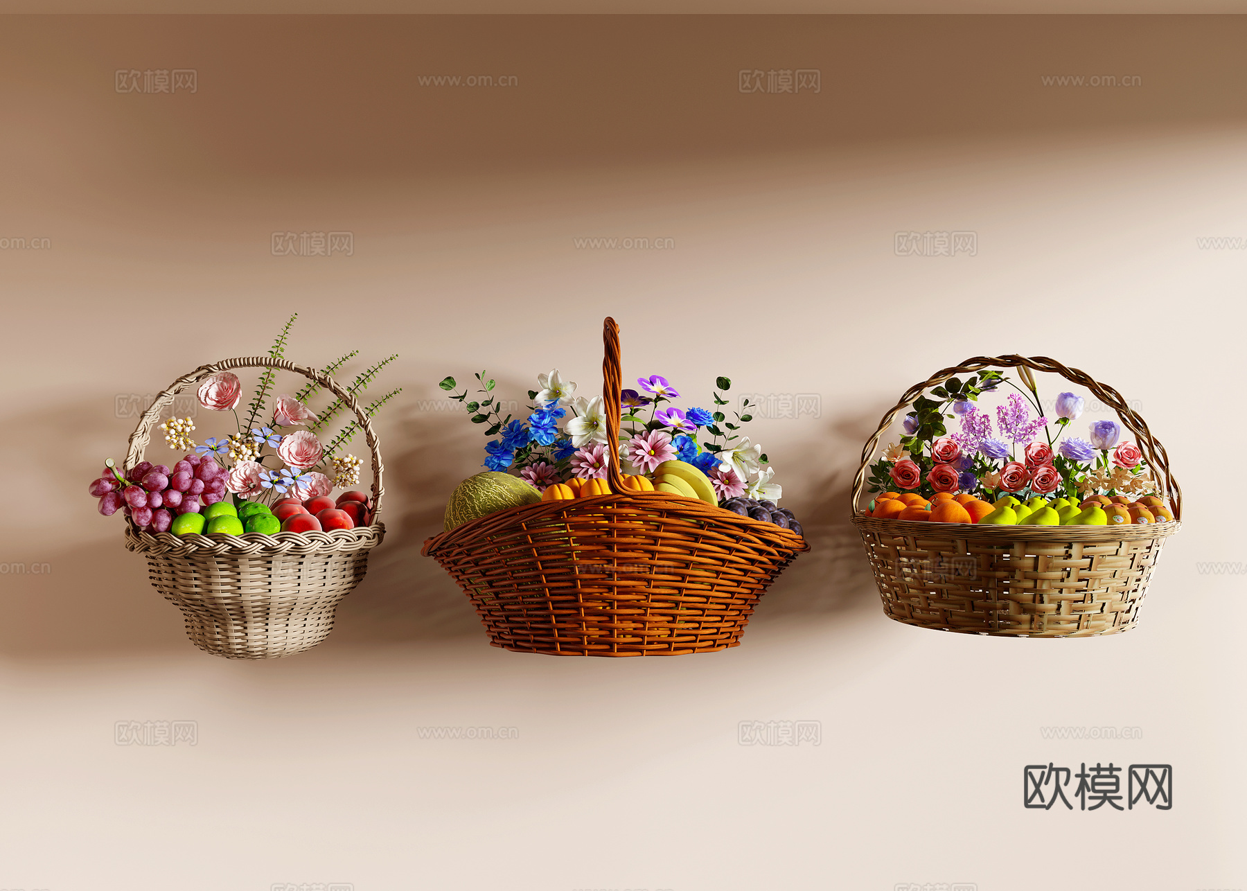 水果花篮su模型