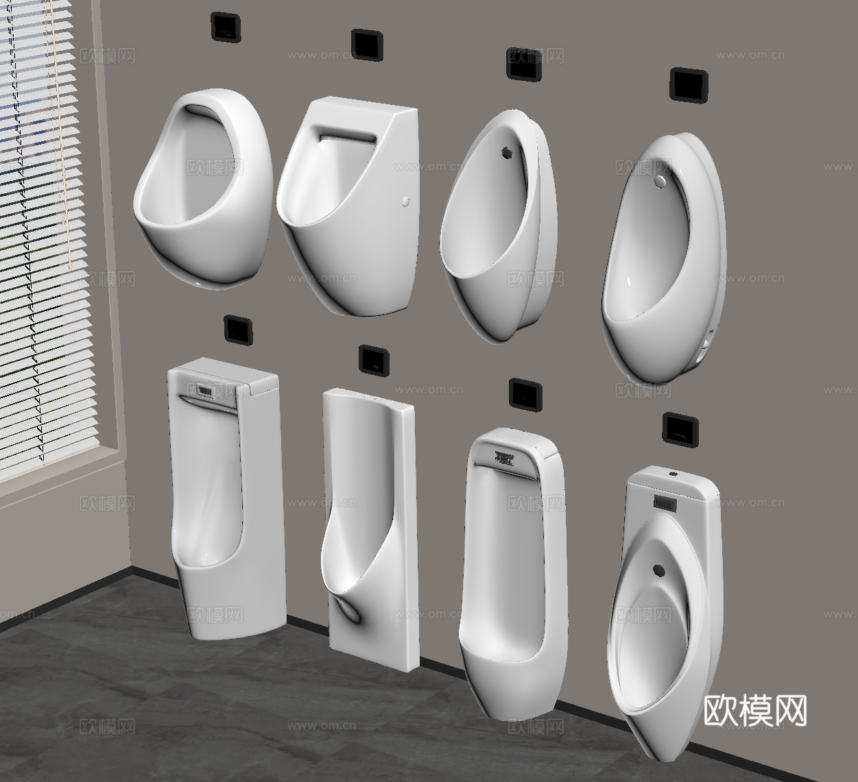 小便斗 现代小便斗su模型