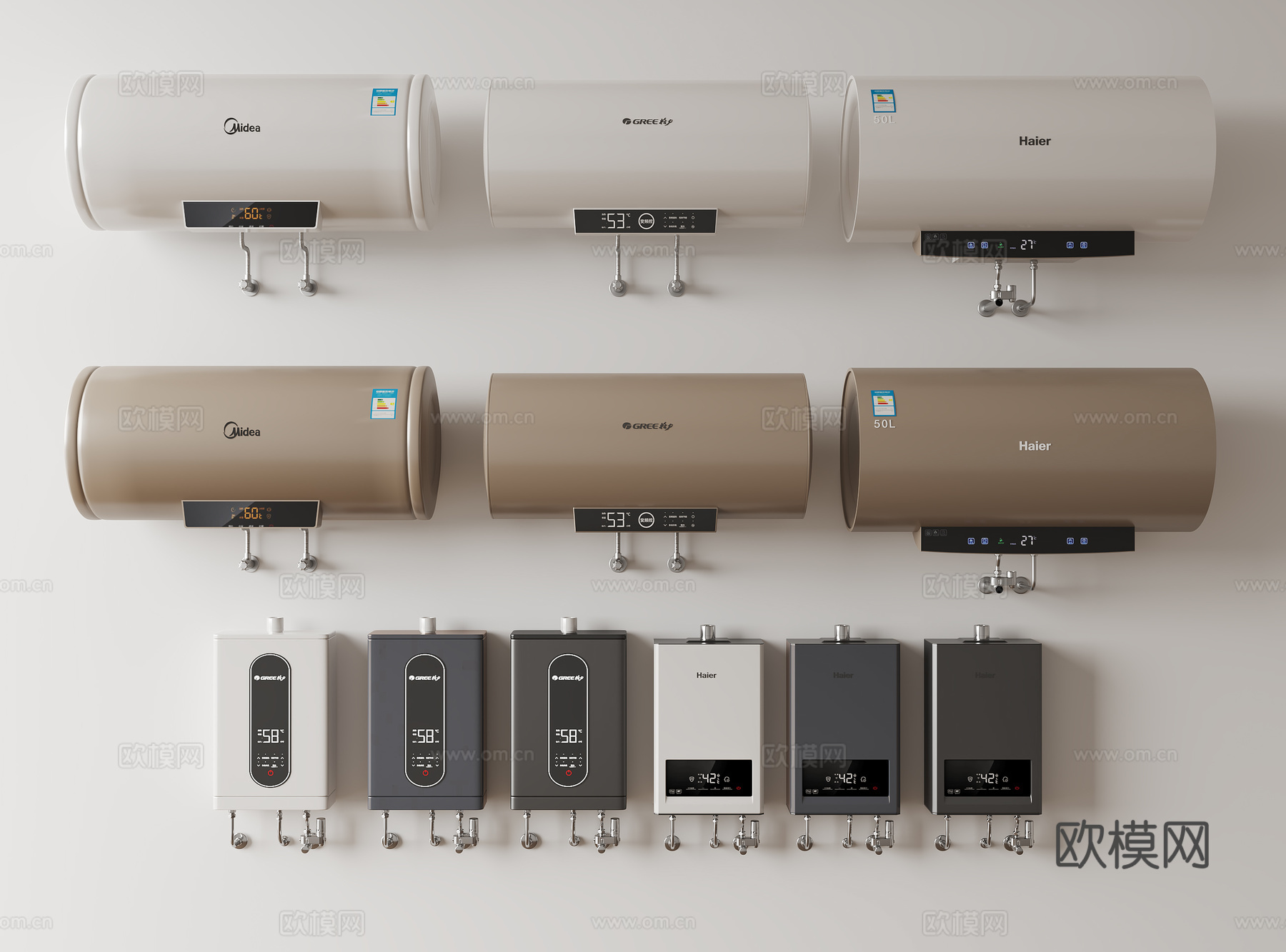 热水器 燃气热水器 电热水器su模型