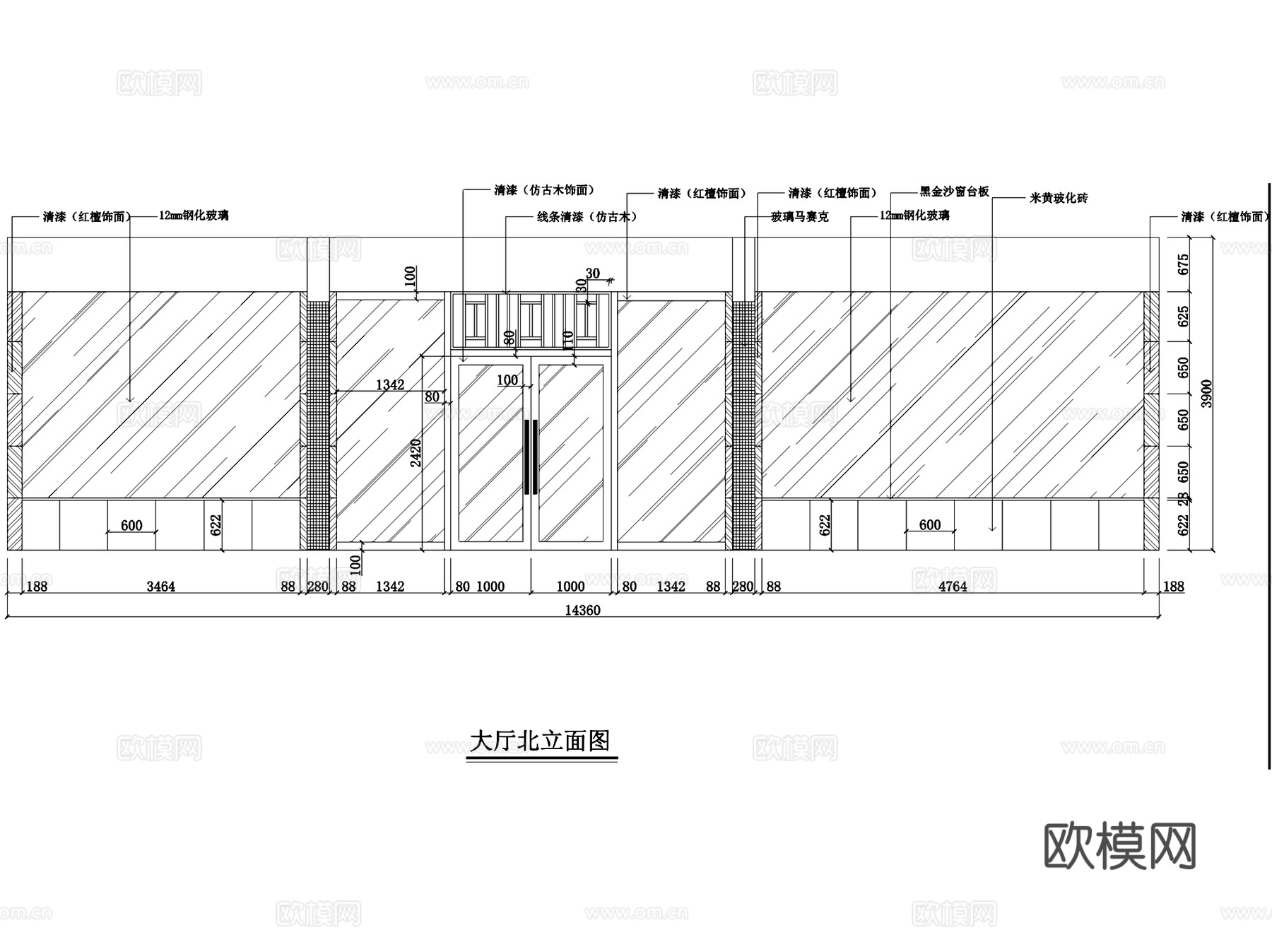 四甲大酒店餐厅室内工装CAD施工图cad施工图