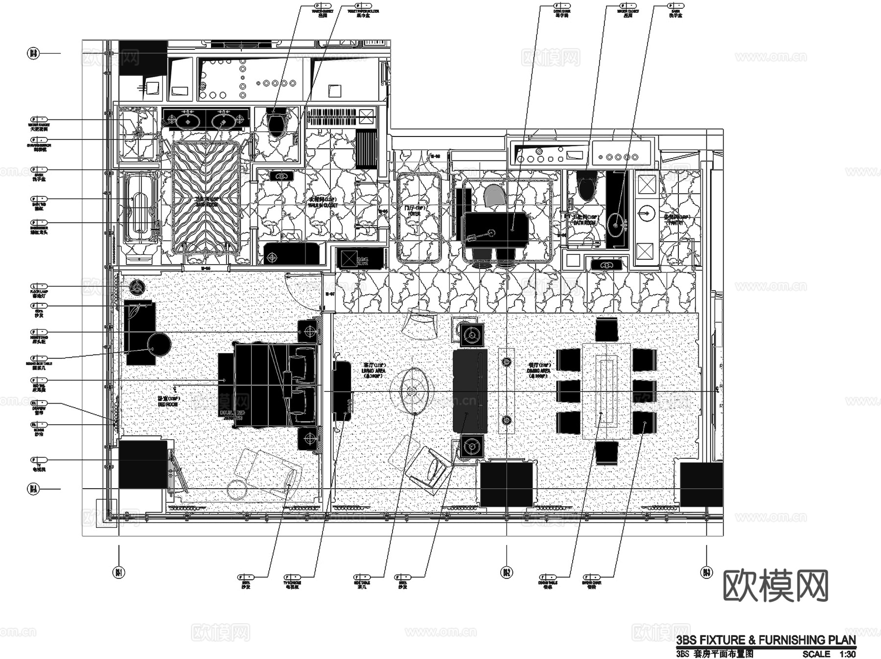 昆明万达文华酒店客房室内工装CAD施工图cad施工图