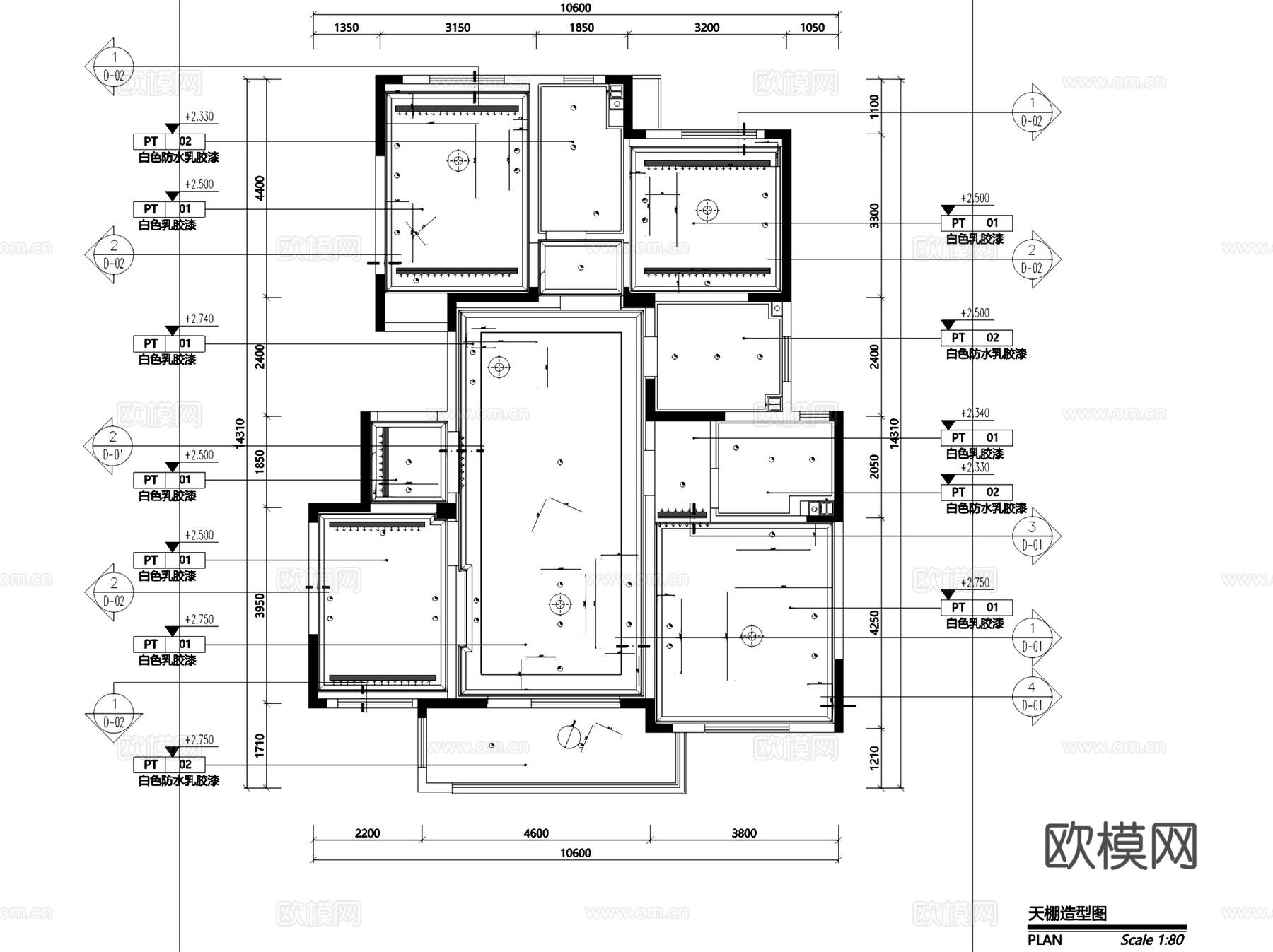 招商蛇口青岛海德公学E地块展示区E1欧式样板间室内家装CADcad施工图