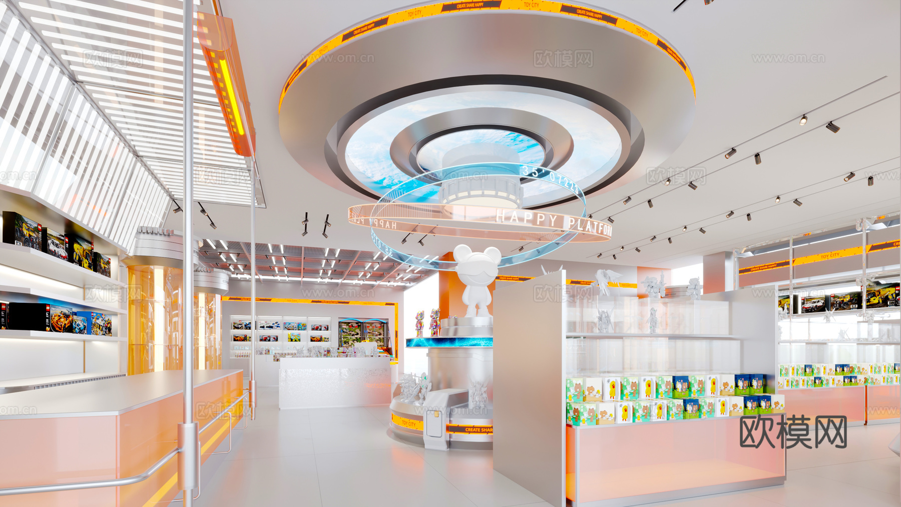 现代潮玩玩具店3d模型下载（渲染图3）