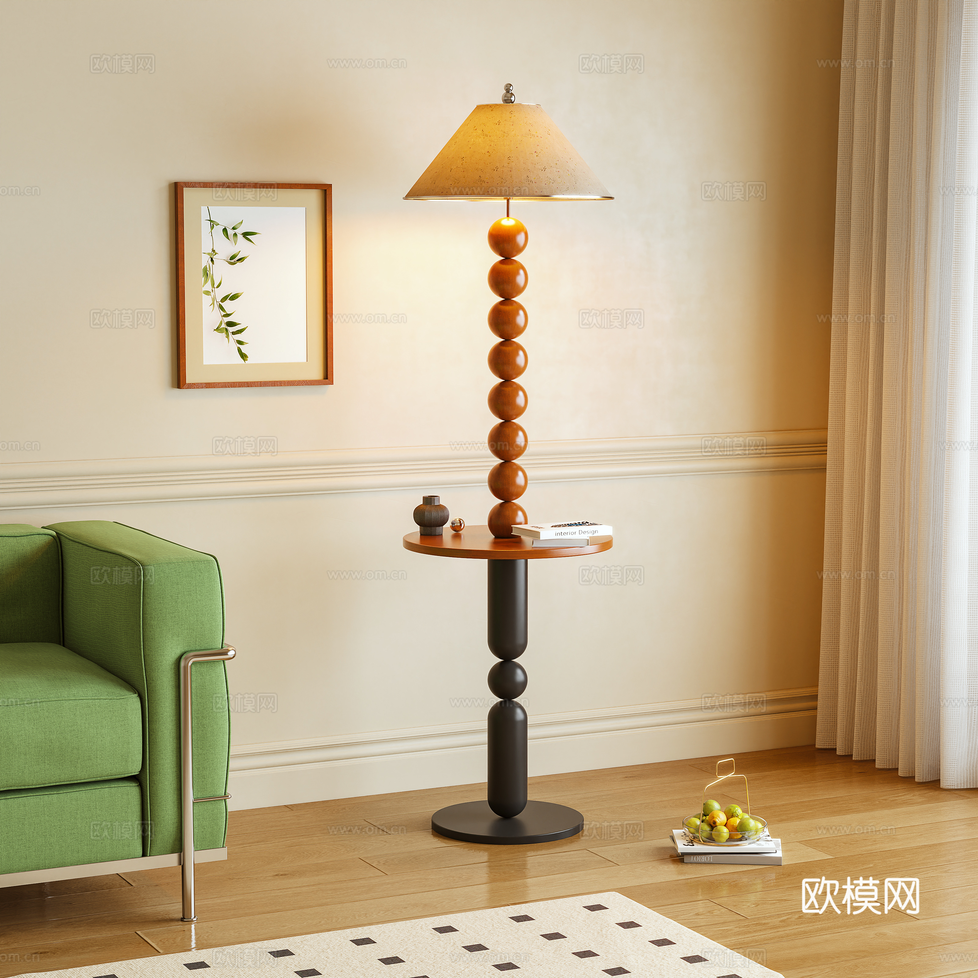落地灯 边几3d模型下载