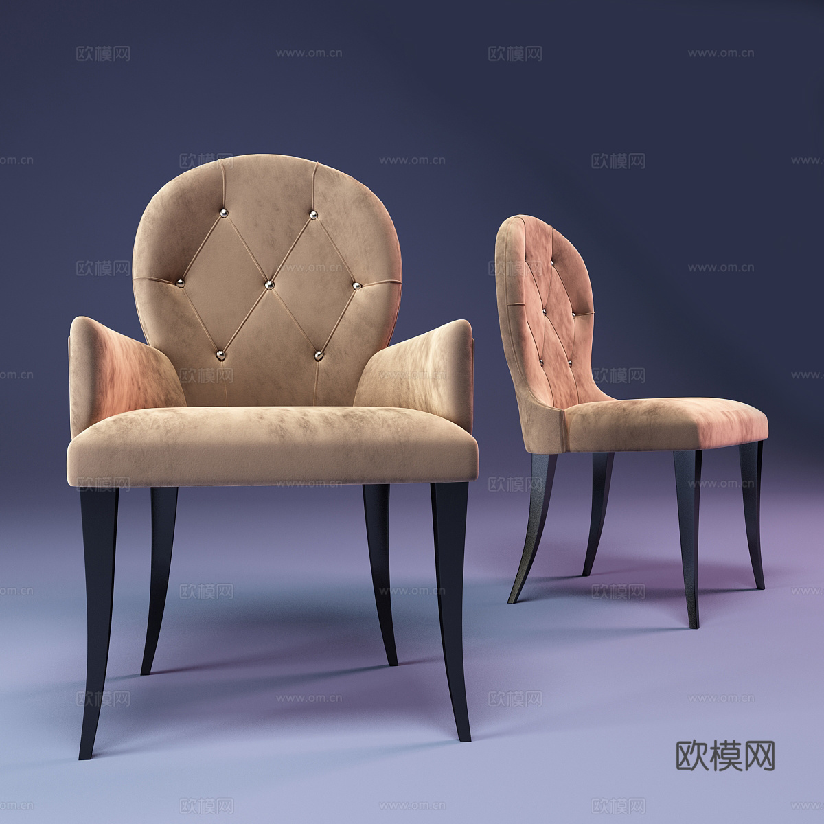 简欧餐椅 餐椅3d模型下载