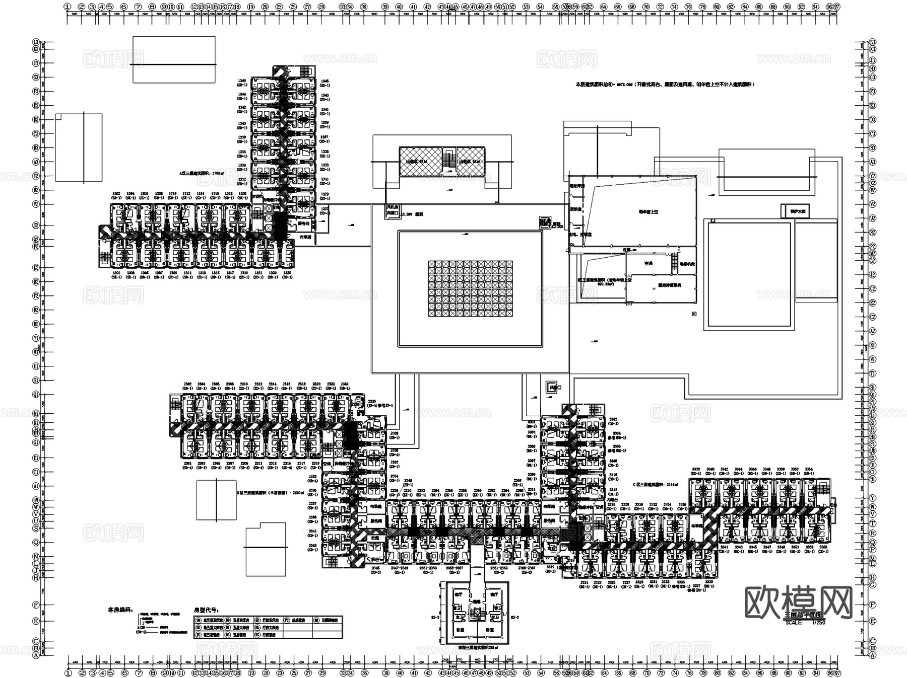 桂山大酒店室内工装平面系统图CAD施工图cad施工图