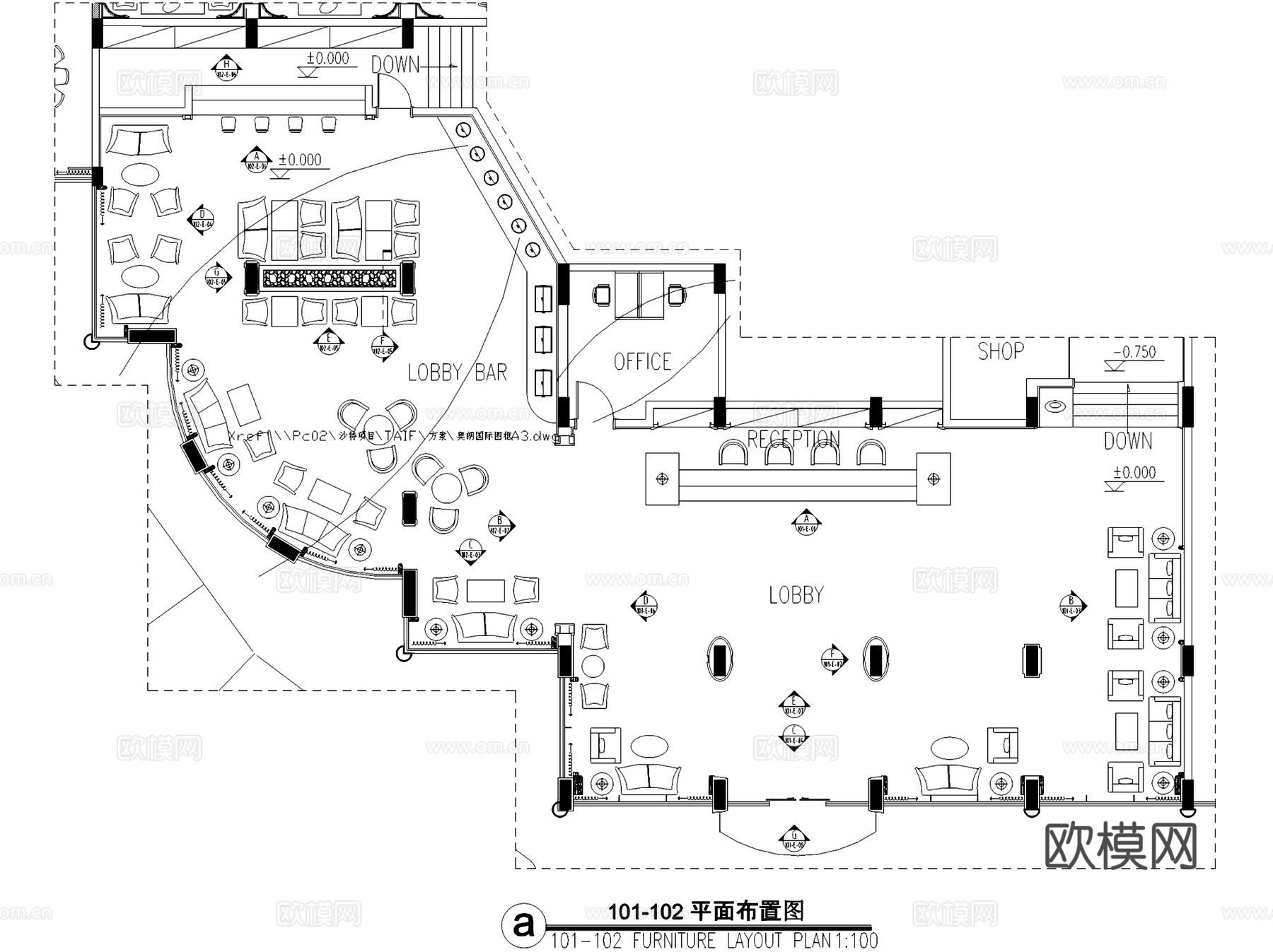 沙特TAIF塔伊夫酒店室内工装CAD施工图cad施工图