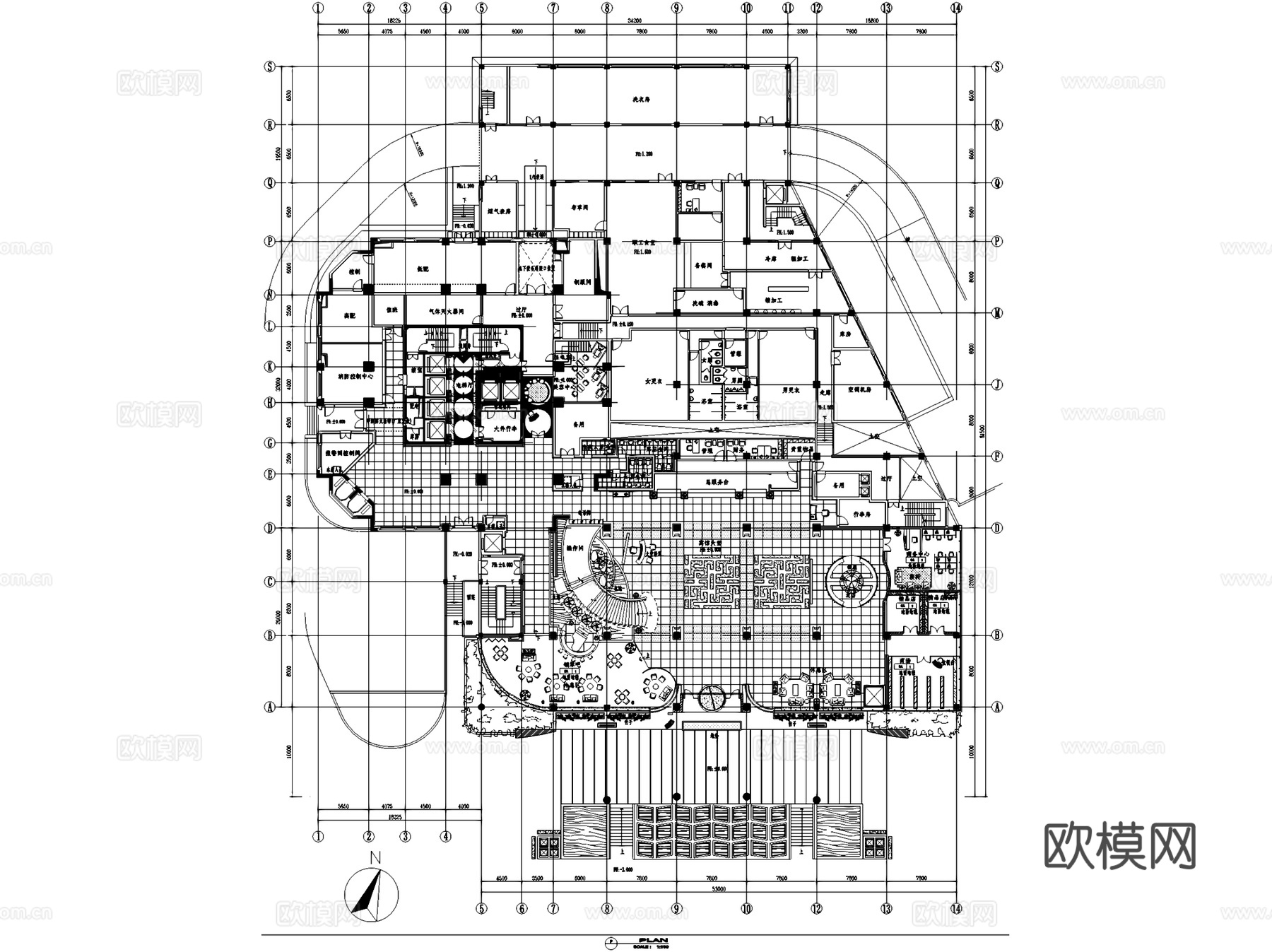富阳馆驿里1号酒店室内工装CAD施工图cad施工图