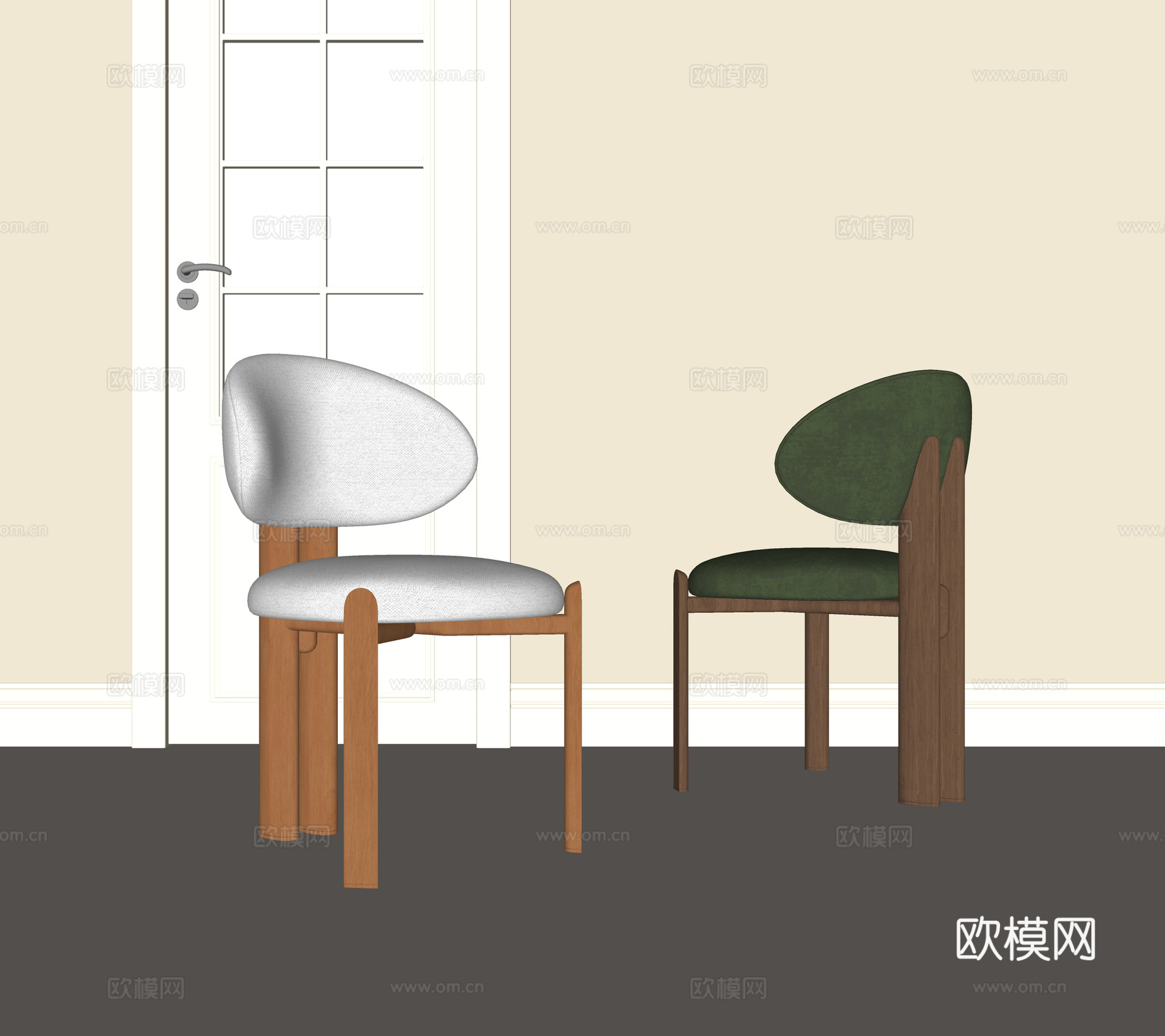 法式中古餐椅su模型