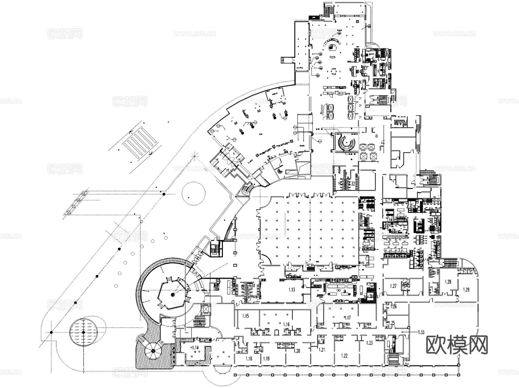 深圳欢乐假日酒店室内工装CAD施工图cad施工图