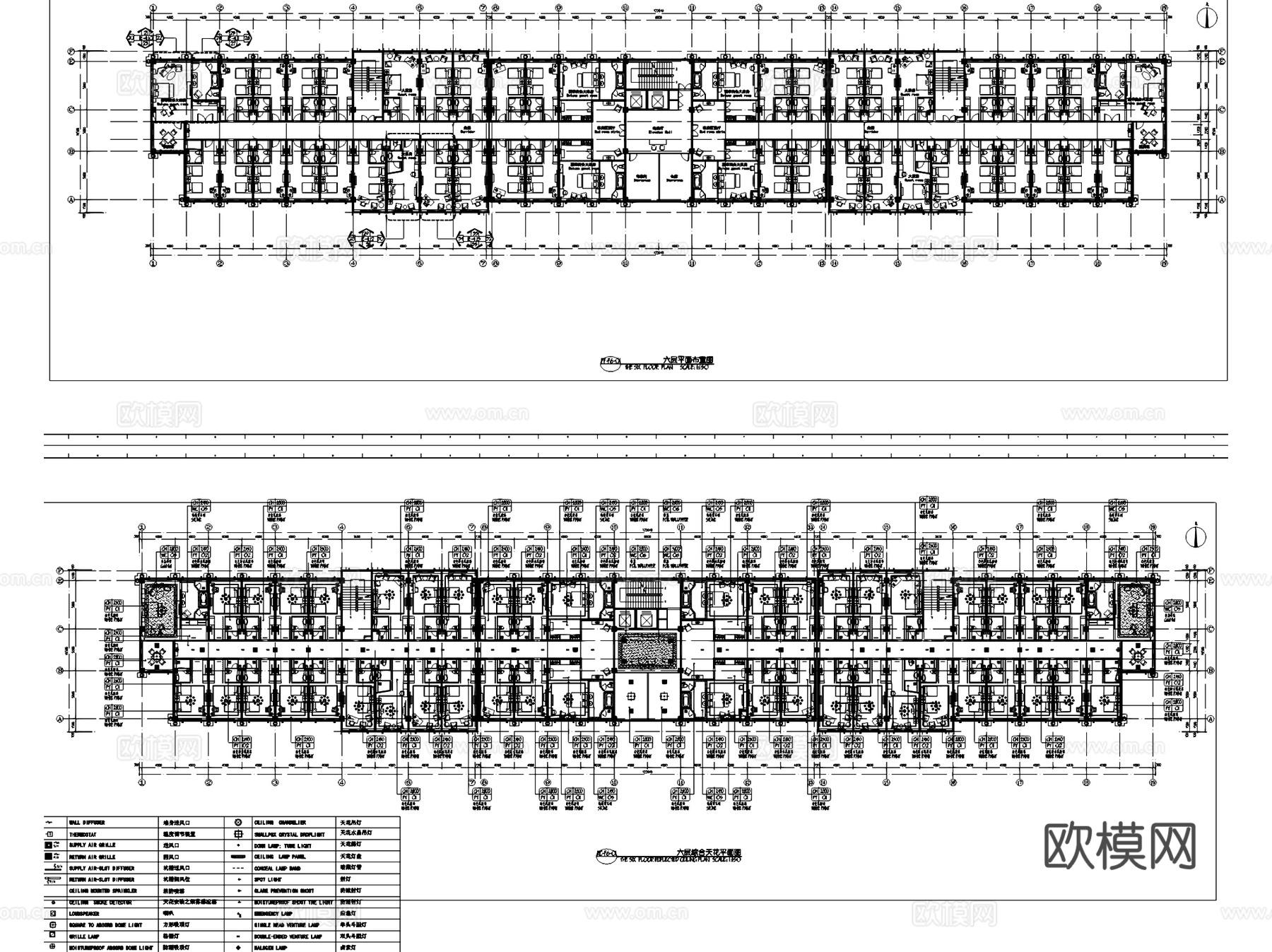 鄂尔多斯瑞皇国际大酒店室内工装CAD施工图cad施工图