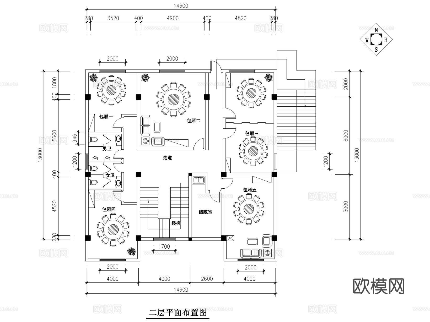 四甲大酒店餐厅室内工装CAD施工图cad施工图
