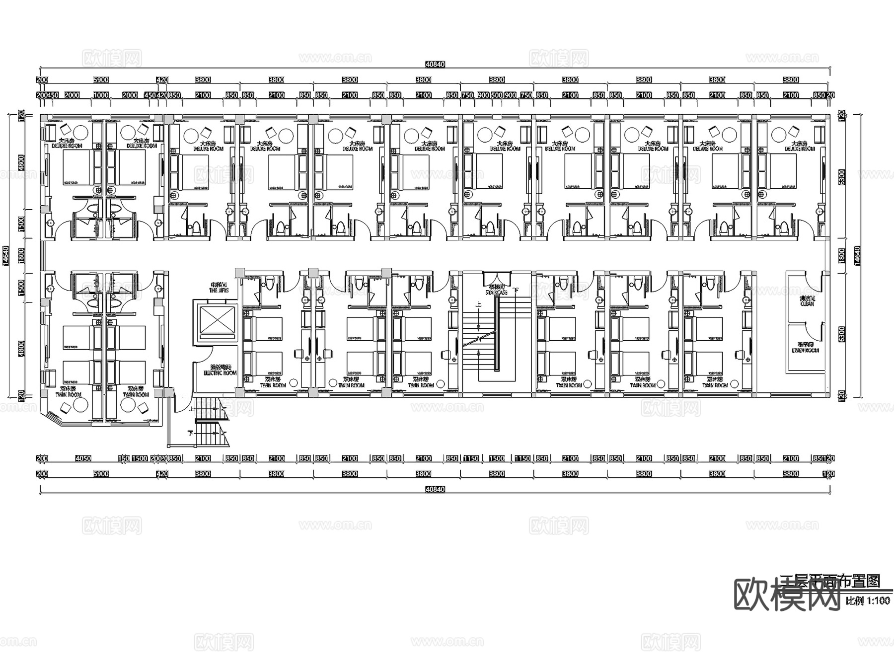 上海青浦亚朵轻居酒店客房室内工装CAD施工图cad施工图