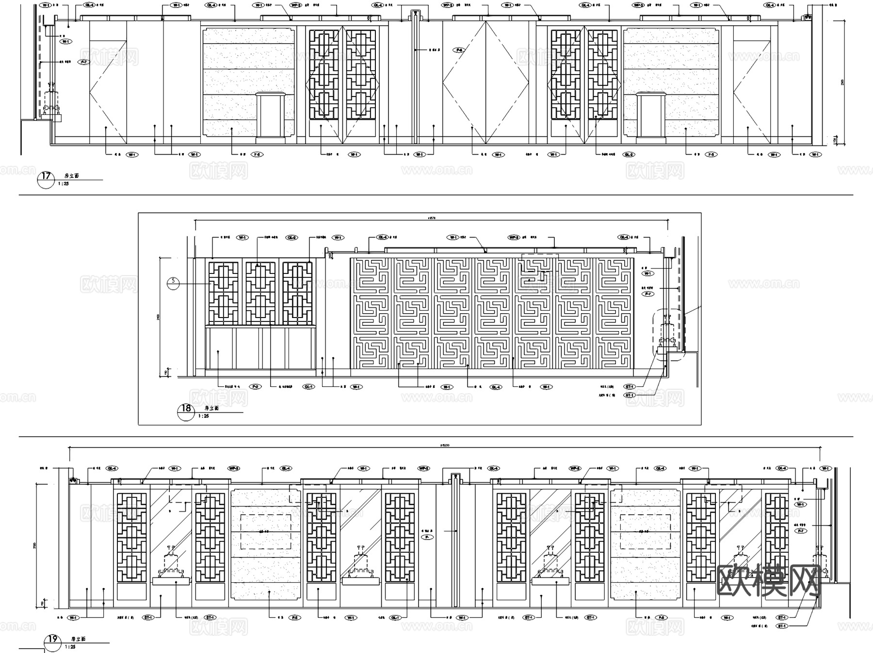 澳门英皇娱乐酒店中餐厅室内工装CAD施工图cad施工图