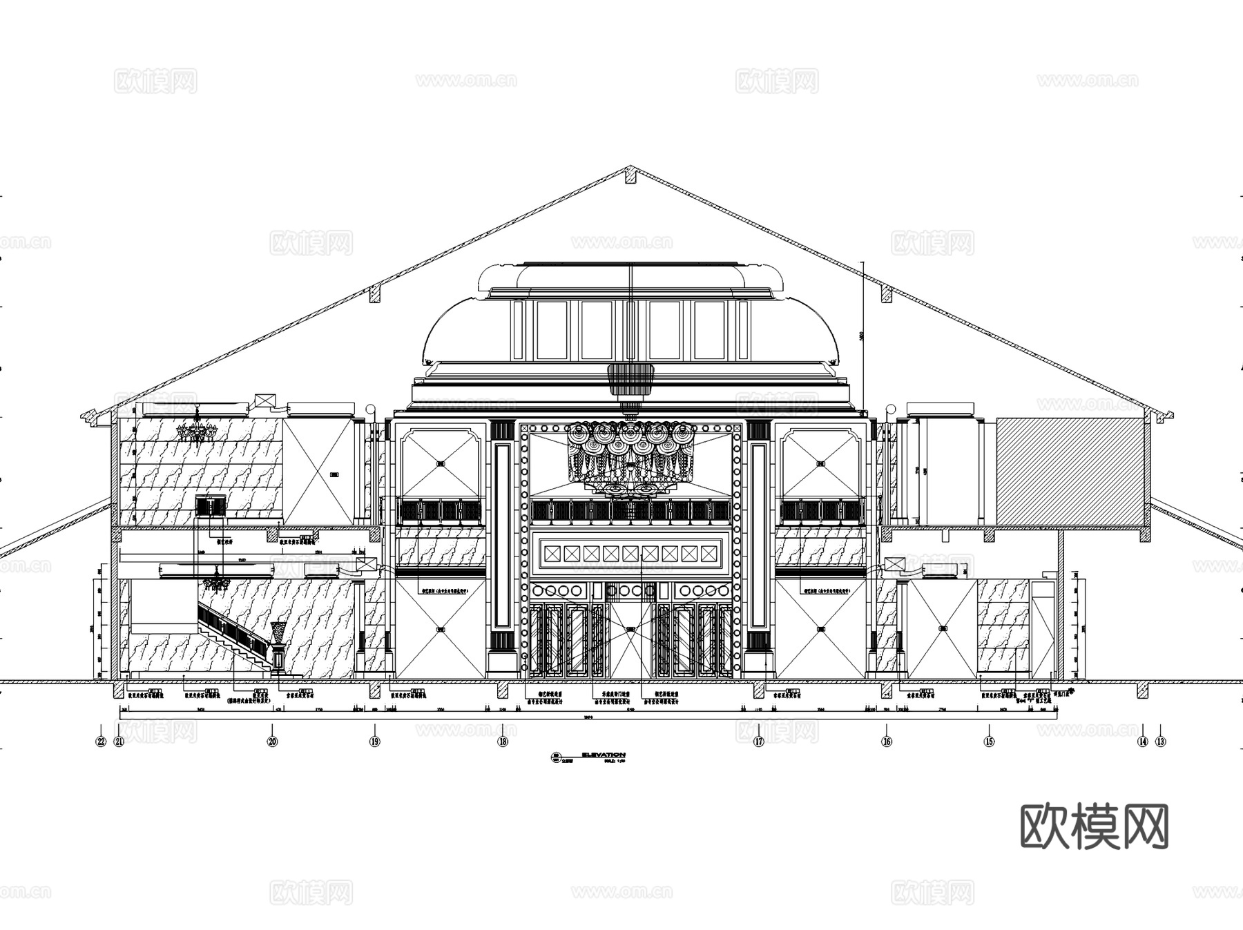山西晋城晋邦大酒店室内工装CAD施工图cad施工图