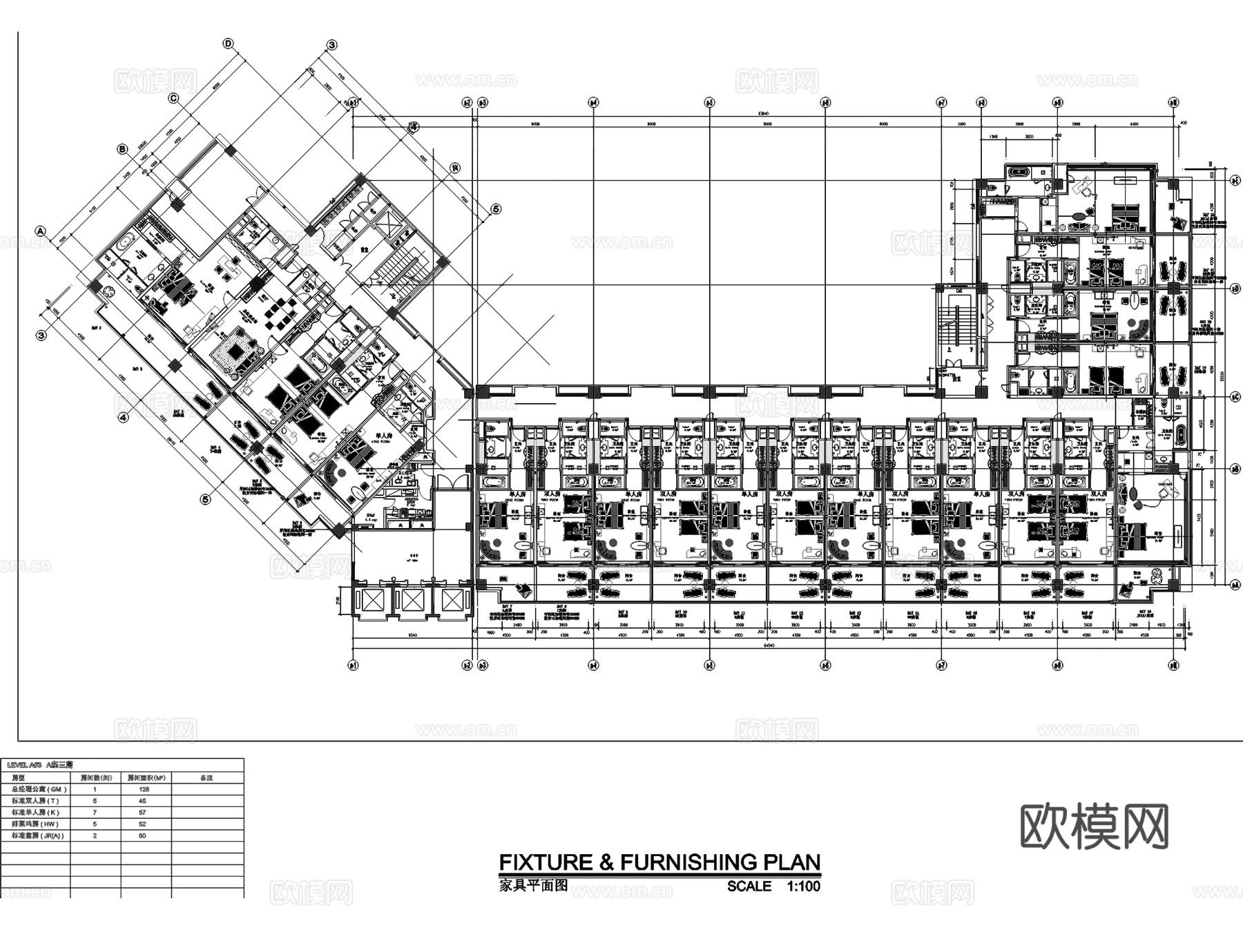 铭博达三亚华美达大酒店室内工装CAD施工图整套cad施工图