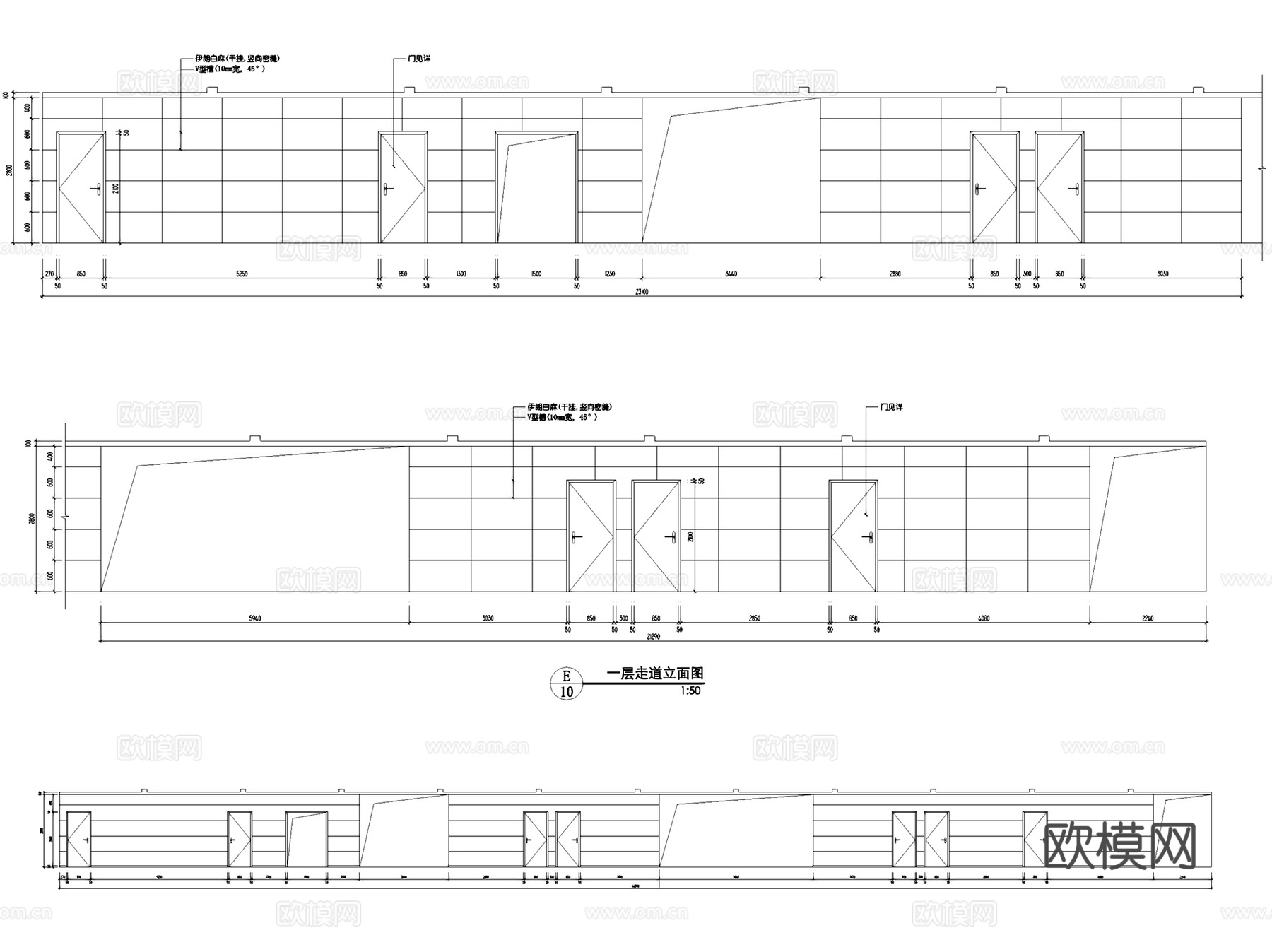 73608部队综合作业楼办公室室内工装CAD施工图整套cad施工图