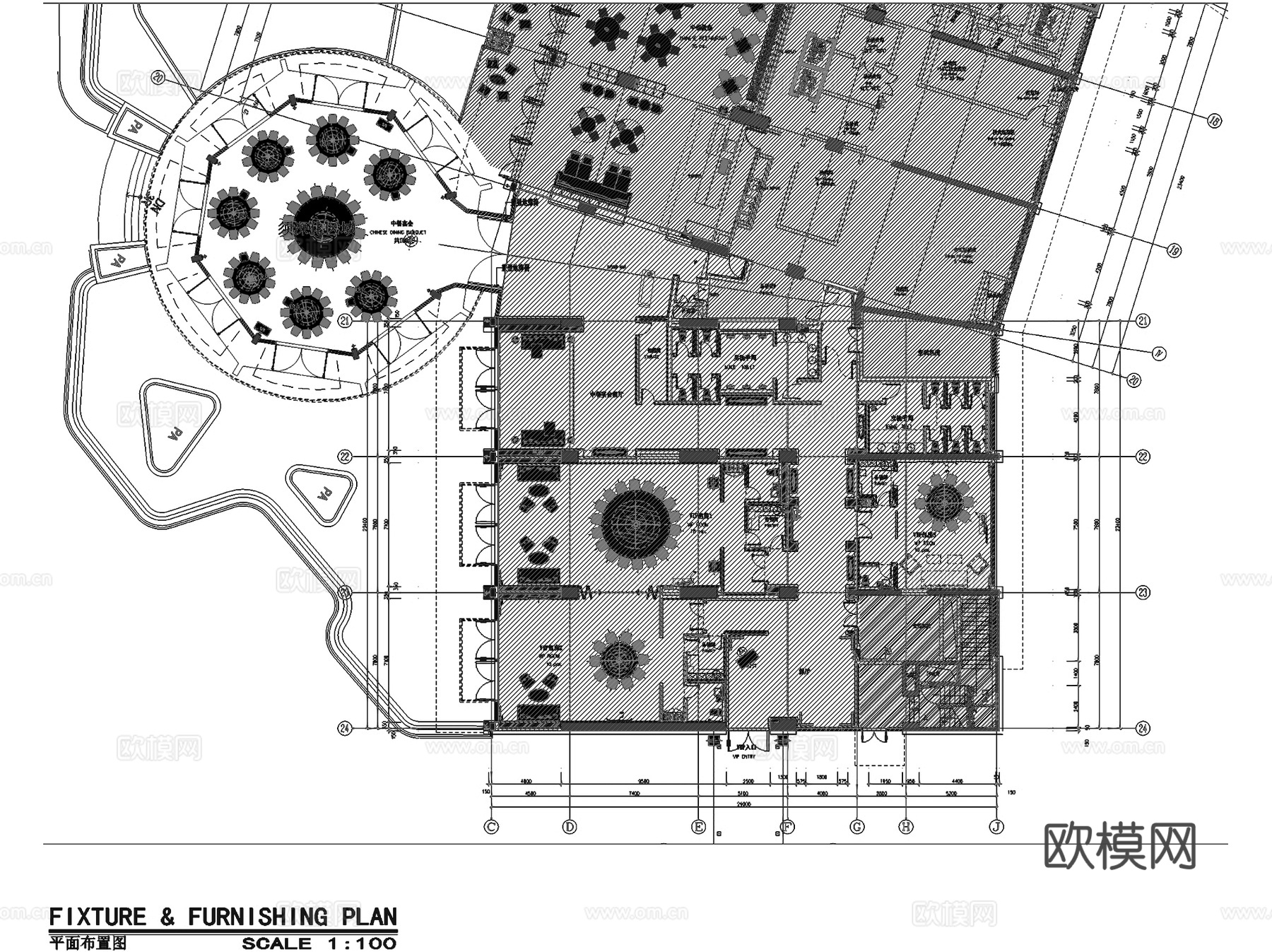 南海酒店餐厅宴会厅改造室内工装CAD施工图cad施工图