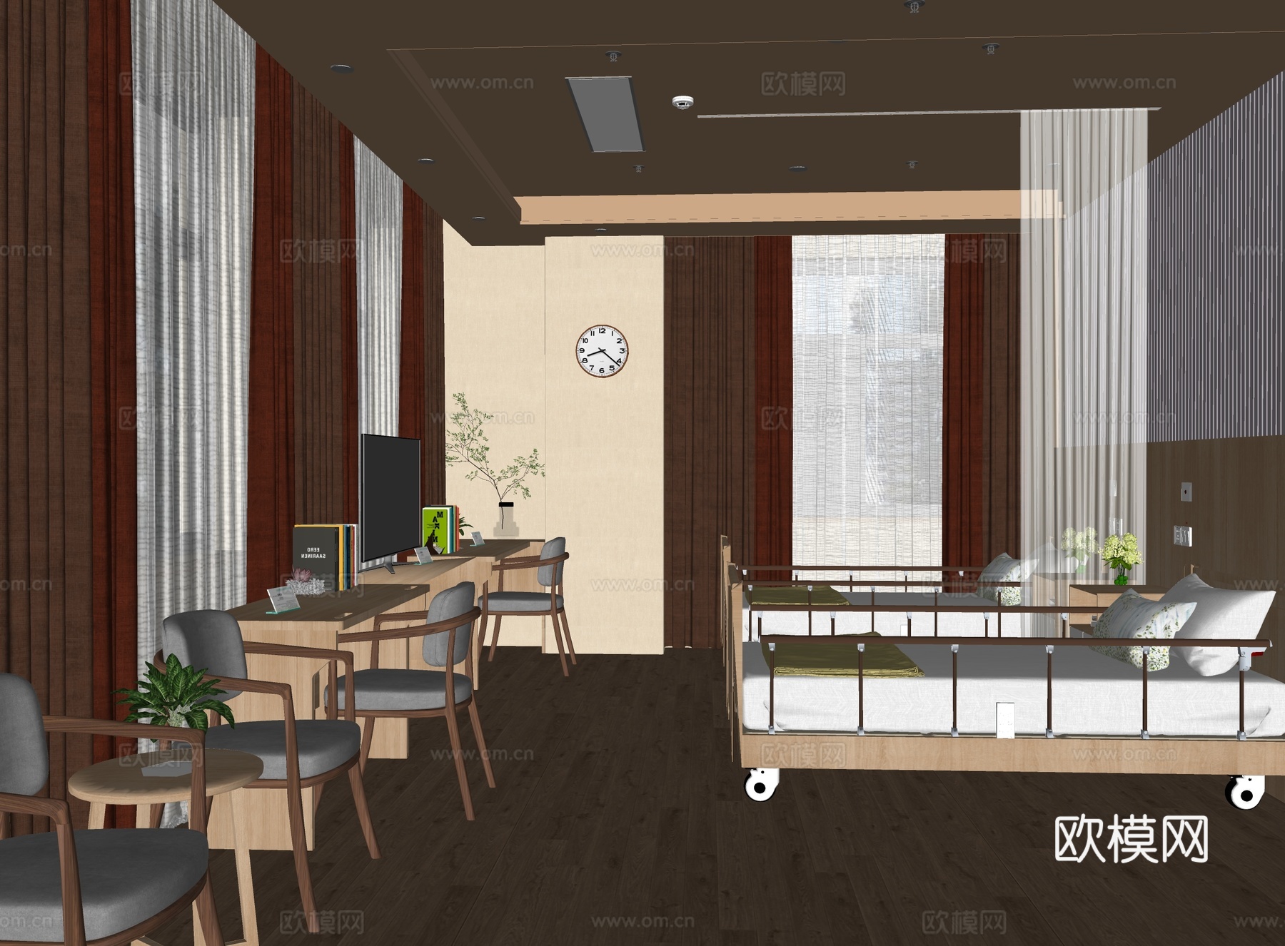 现代养老院 老年公寓su模型