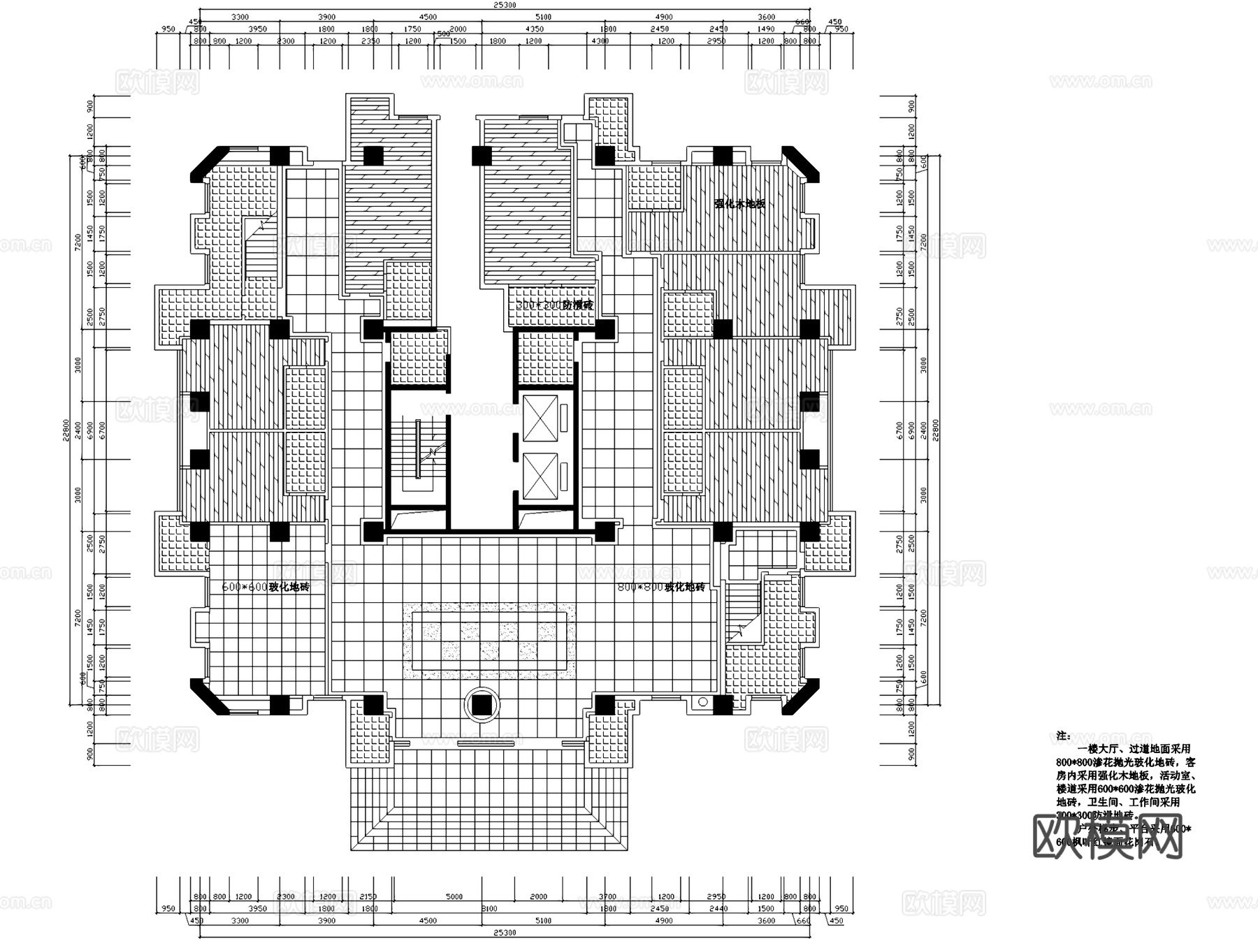 亲江一帆宾馆酒店室内工装CAD施工图cad施工图