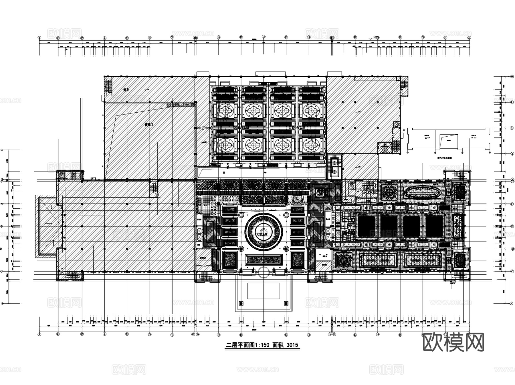 山东奢华五星级大酒店室内工装CAD施工图cad施工图