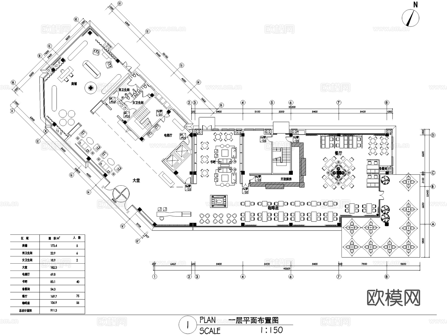 南京若航老山酒店室内工装CAD施工图整套cad施工图