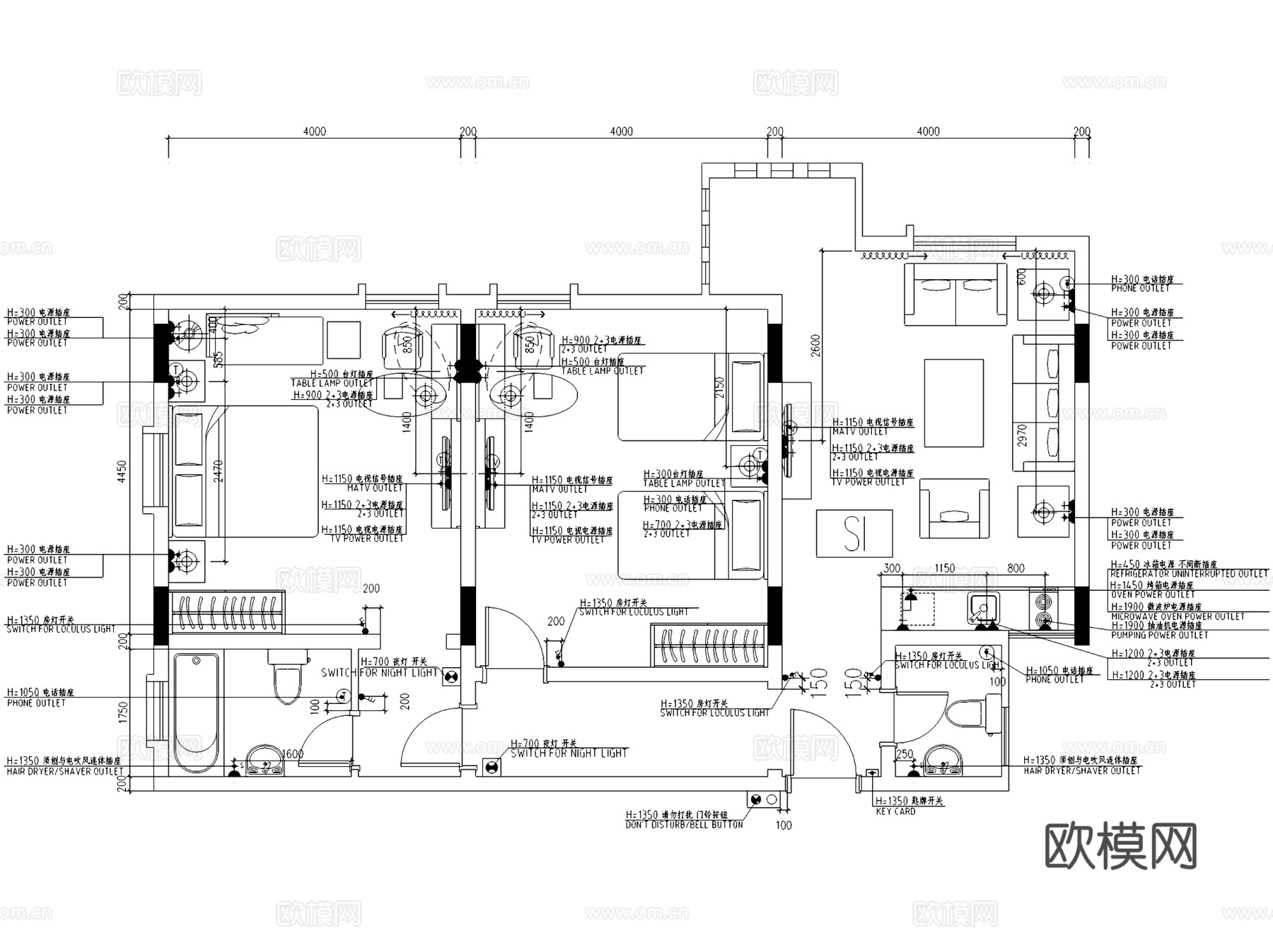 沙特TAIF塔伊夫酒店室内工装CAD施工图cad施工图