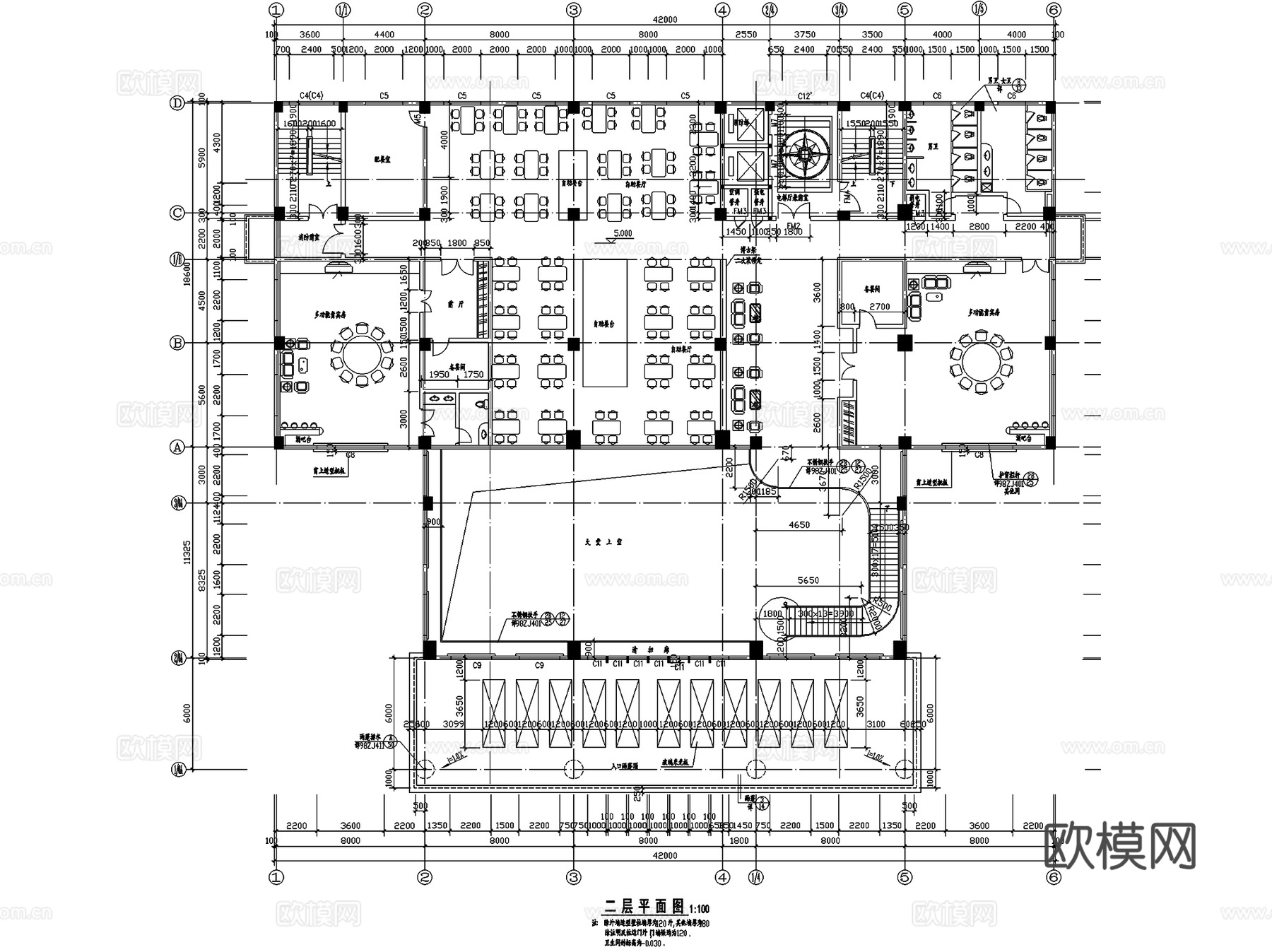 新锦城宾馆酒店建筑CAD施工图cad施工图