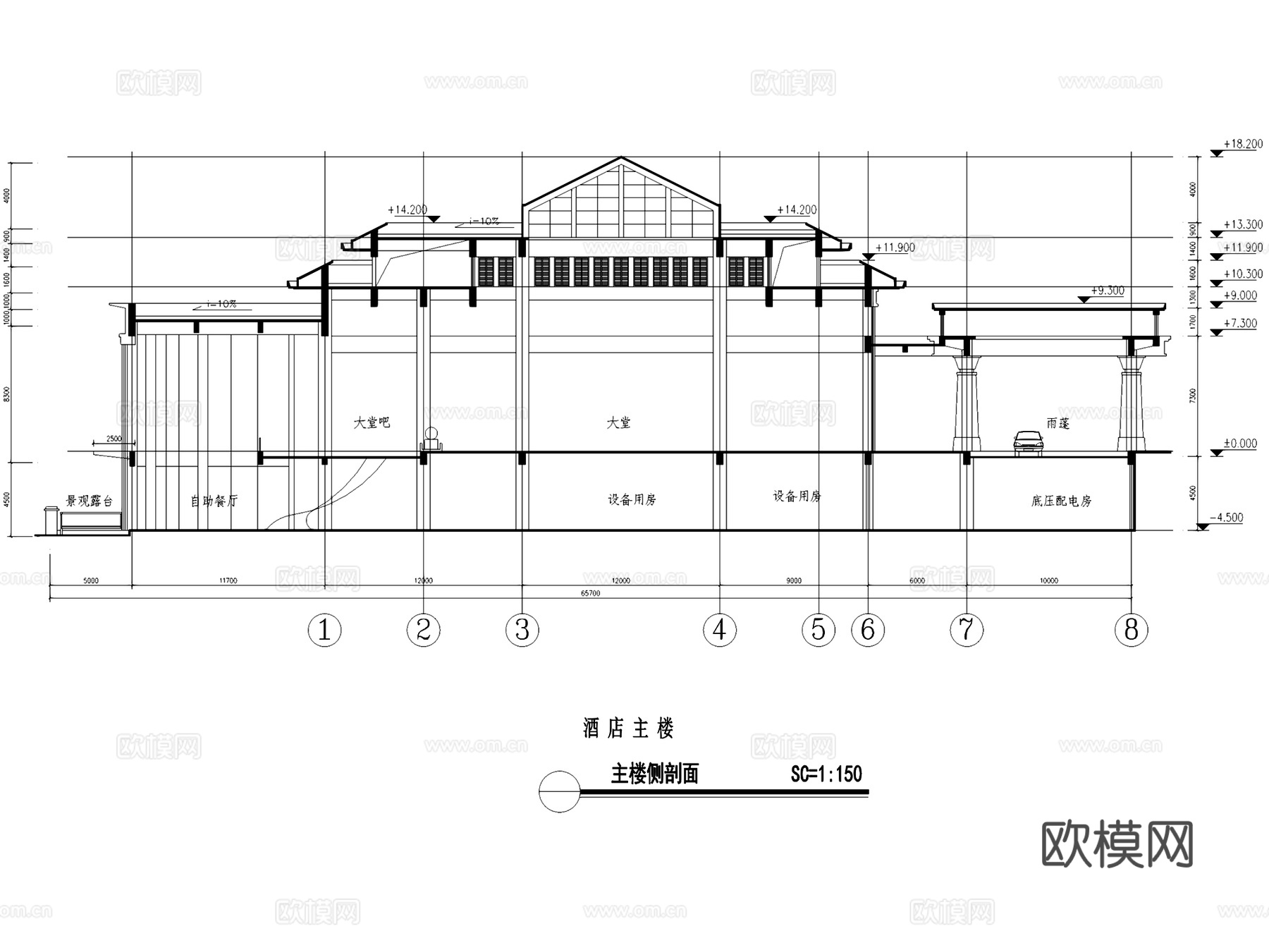 兴化温泉度假酒店建筑CAD施工图cad施工图