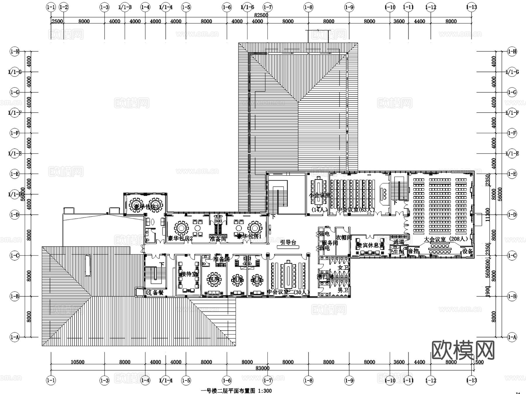 青岛德馨温泉酒店室内工装CAD施工图cad施工图