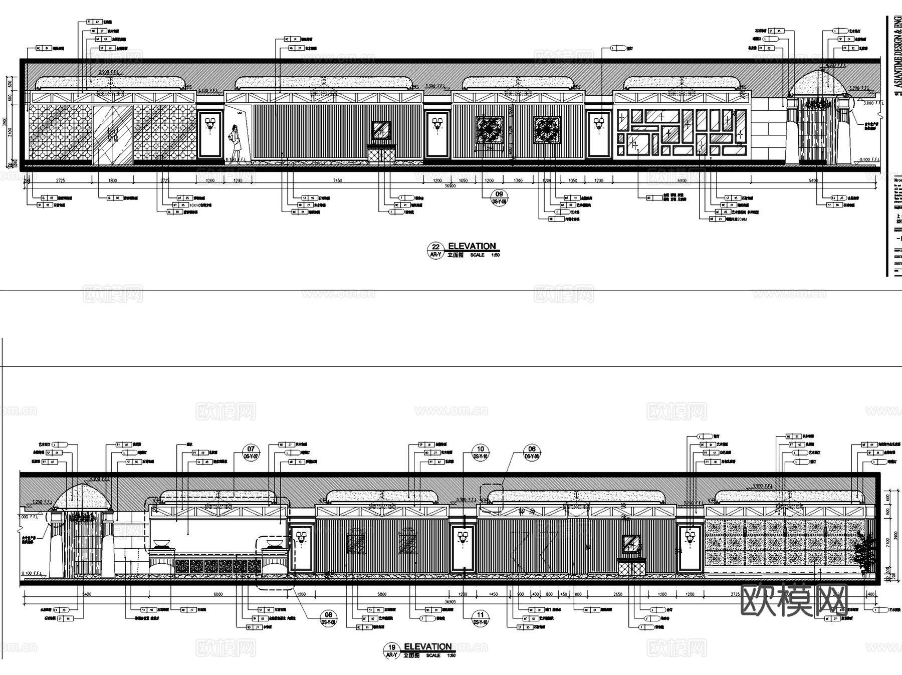 上海佘山索菲特大酒店室内工装CAD施工图cad施工图