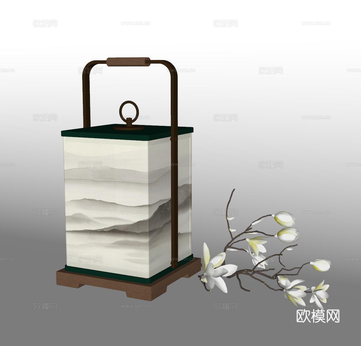 宋式台灯 台灯 灯具 装饰灯 艺术台灯su模型