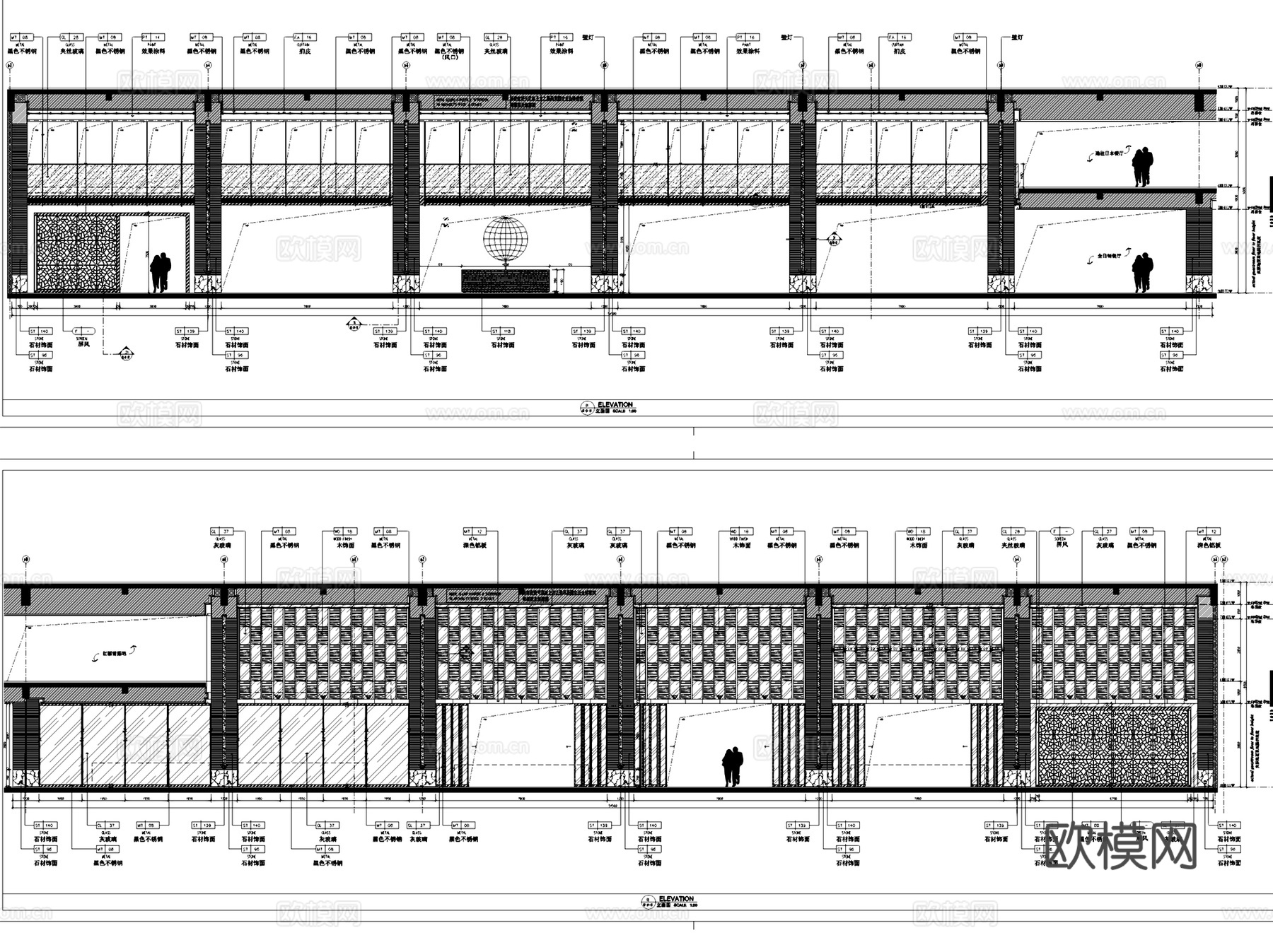 铭博达三亚华美达大酒店室内工装CAD施工图整套cad施工图